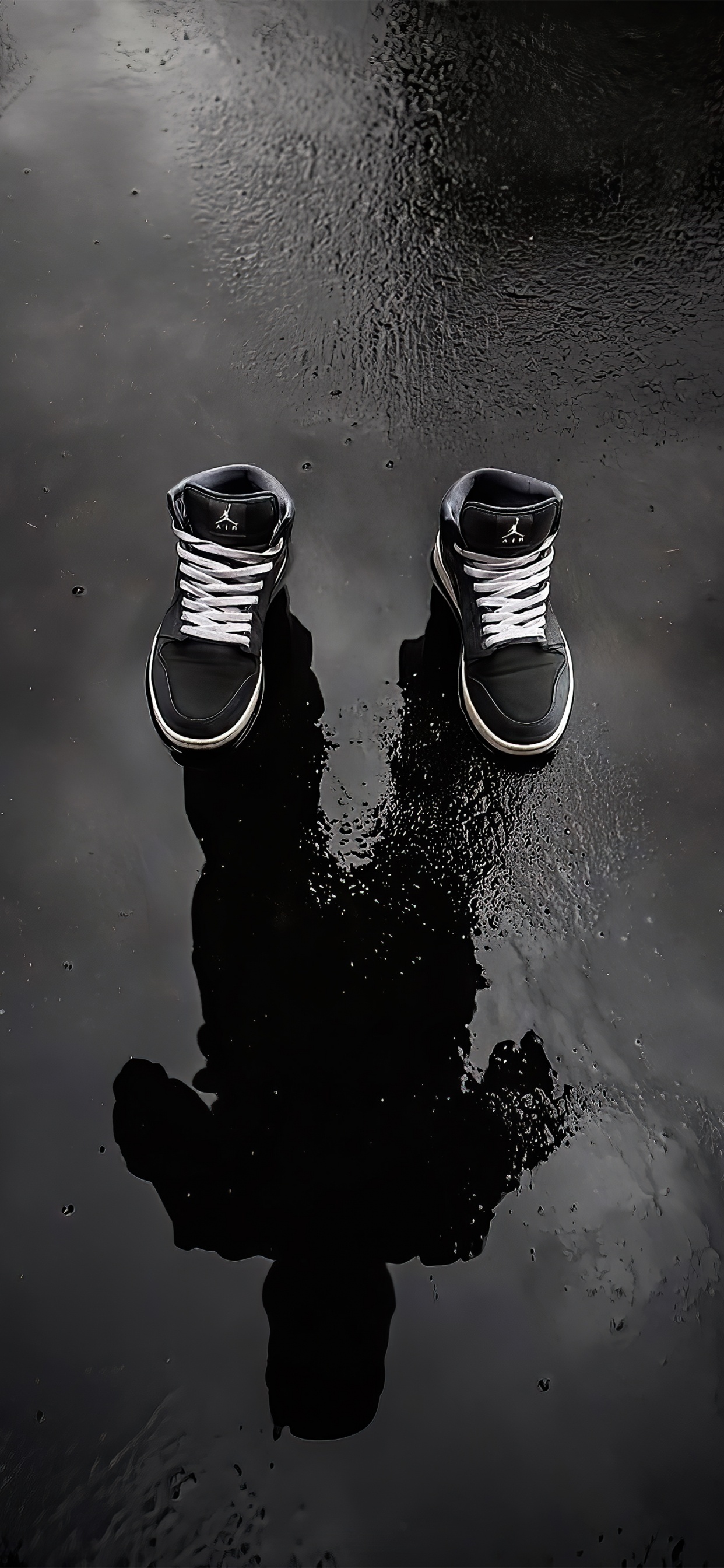 Обои вода, жидкий, жидкость, черный и белый, стиль в разрешении 1242x2688