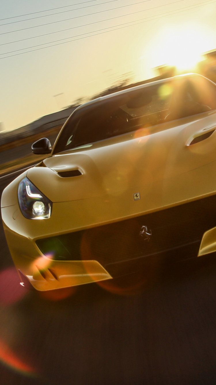 Обои спорткар, Феррари 488, суперкар, желтый, автомобилестроение в разрешении 750x1334