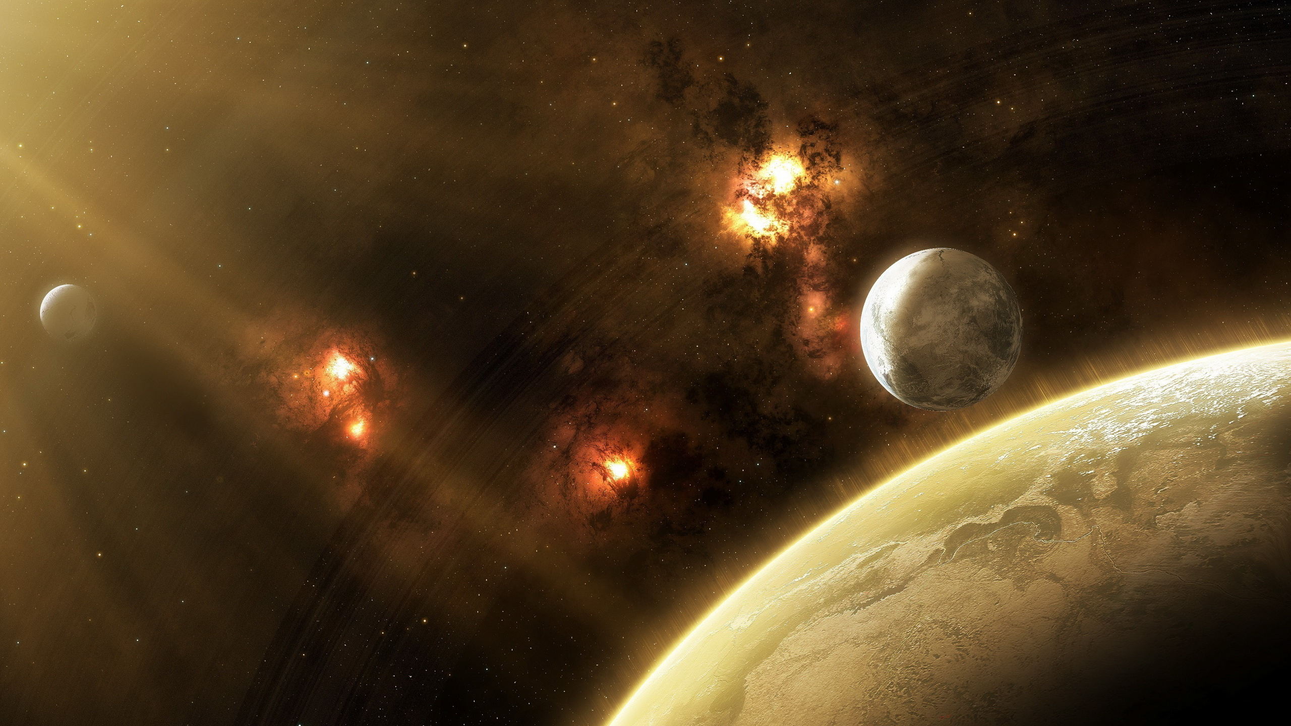 Обои планета, космос, космическое пространство, астрономический объект, атмосфера в разрешении 2560x1440