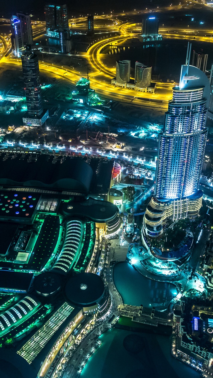 Обои небоскреб, электроника, с высоты птичьего полета, Бурдж Халифа, город в разрешении 720x1280