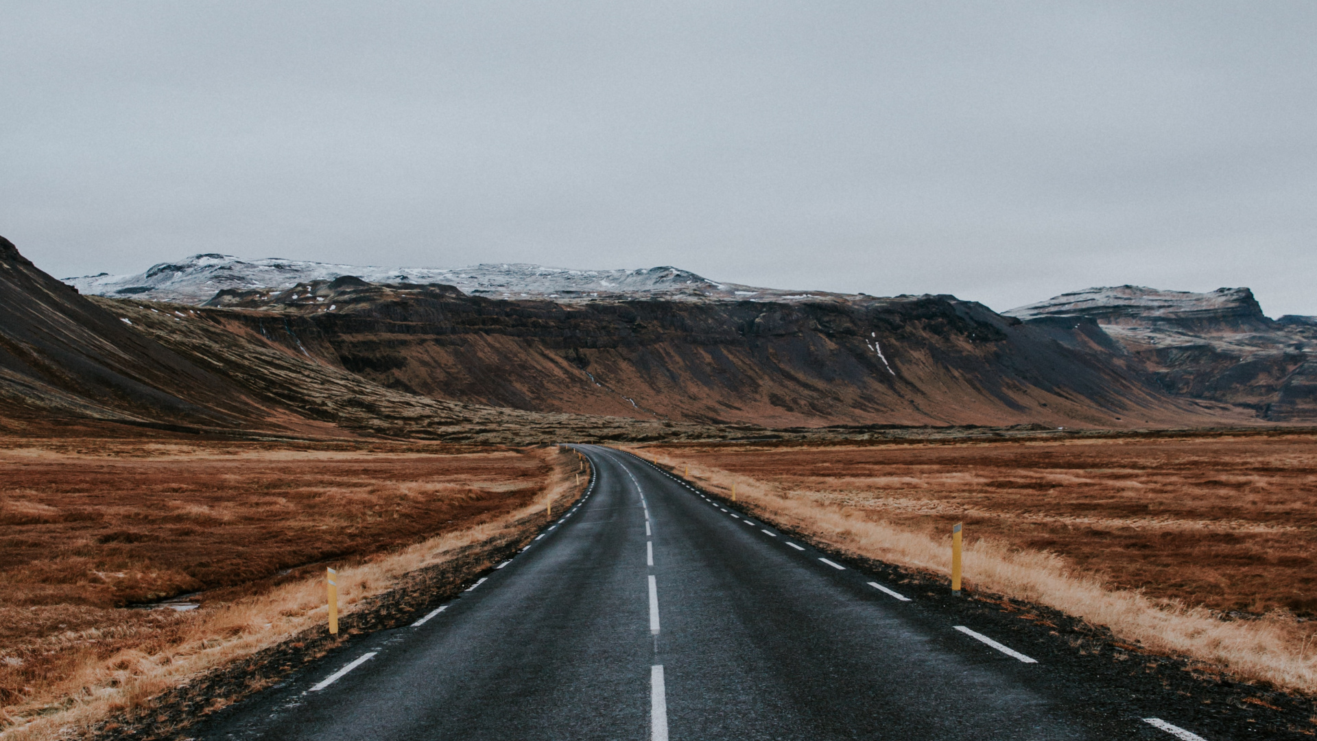 Обои дорога, магистраль, асфальт, нагорье, дорожное покрытие в разрешении 1920x1080