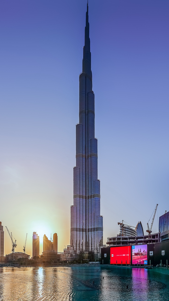 Обои вышка, Бурдж Халифа, небоскреб, ориентир, город в разрешении 720x1280