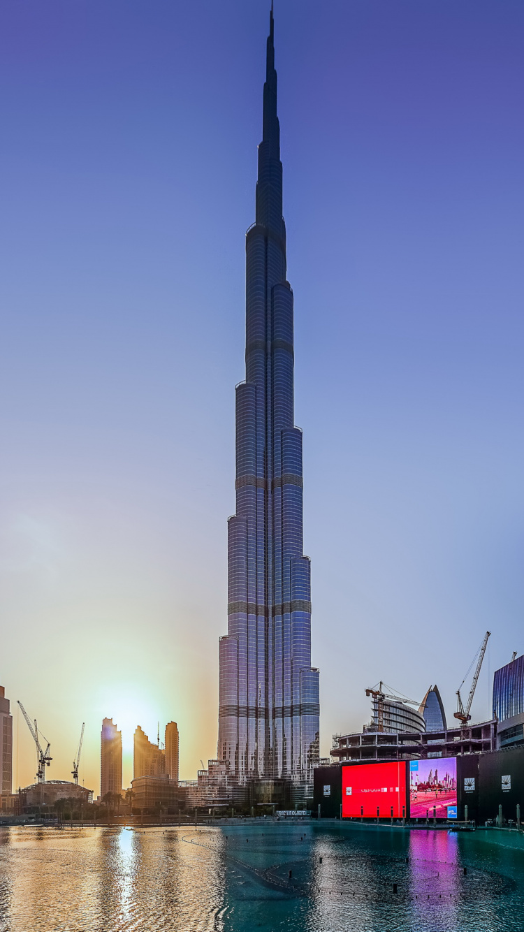 Обои вышка, Бурдж Халифа, небоскреб, ориентир, город в разрешении 750x1334