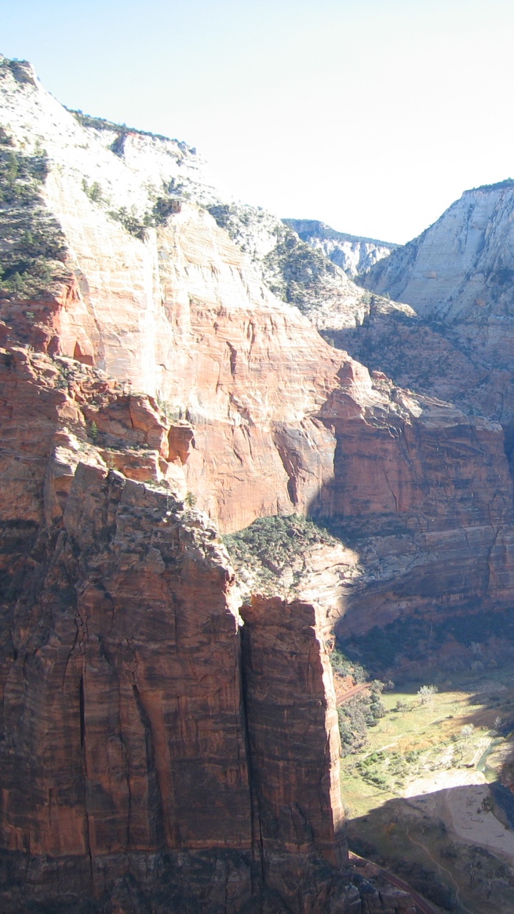 Обои национальный парк Зайон Ангелы посадки, гора, каньон, формирование, откос в разрешении 720x1280
