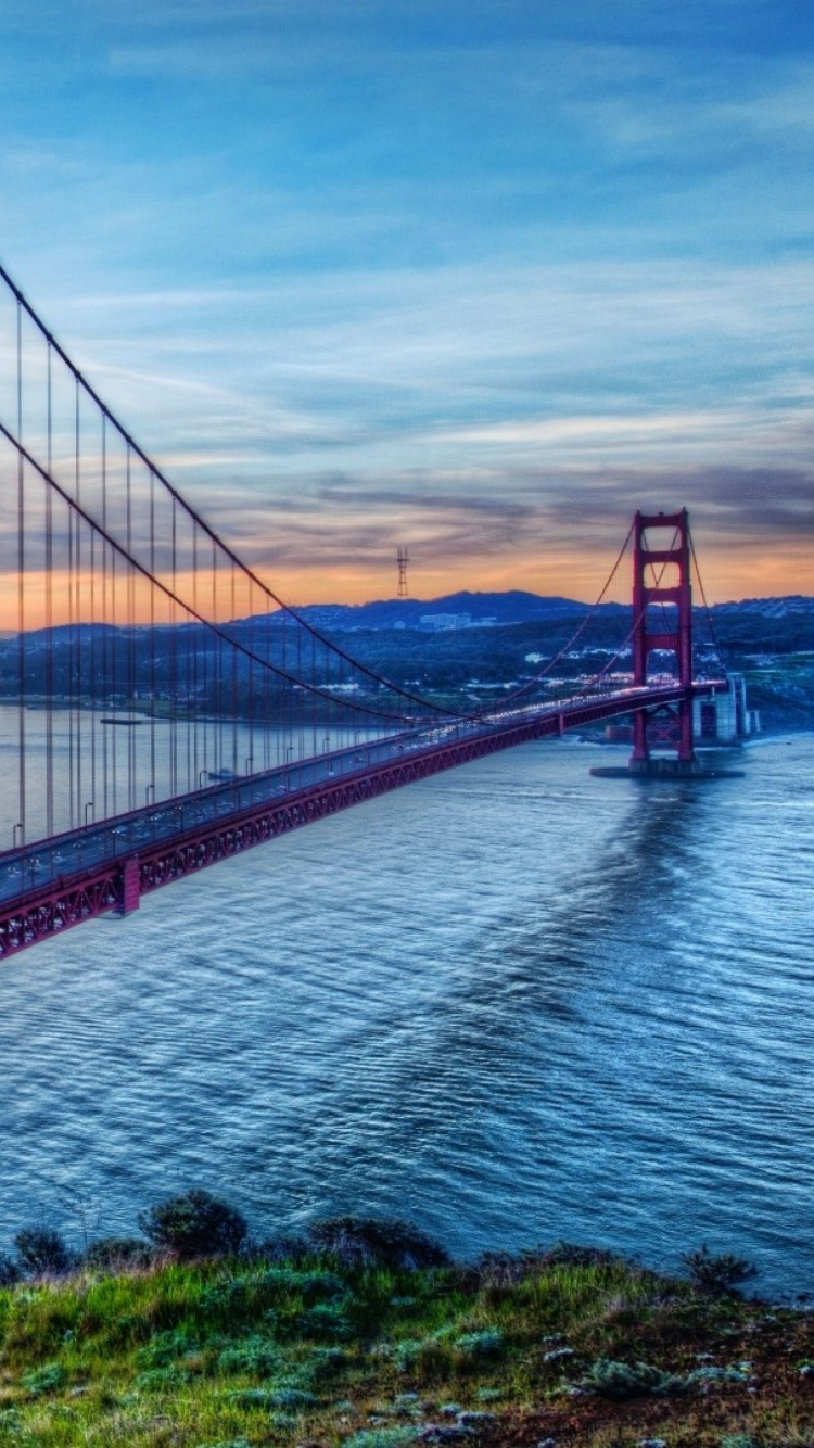 Обои мост Golden Gate, мост, вантовый мост, вода, подвесной мост в разрешении 750x1334