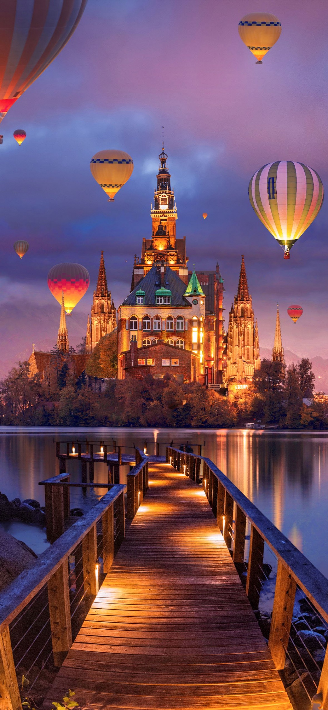 Обои вода, здание, дневное время, облако, свет в разрешении 1125x2436