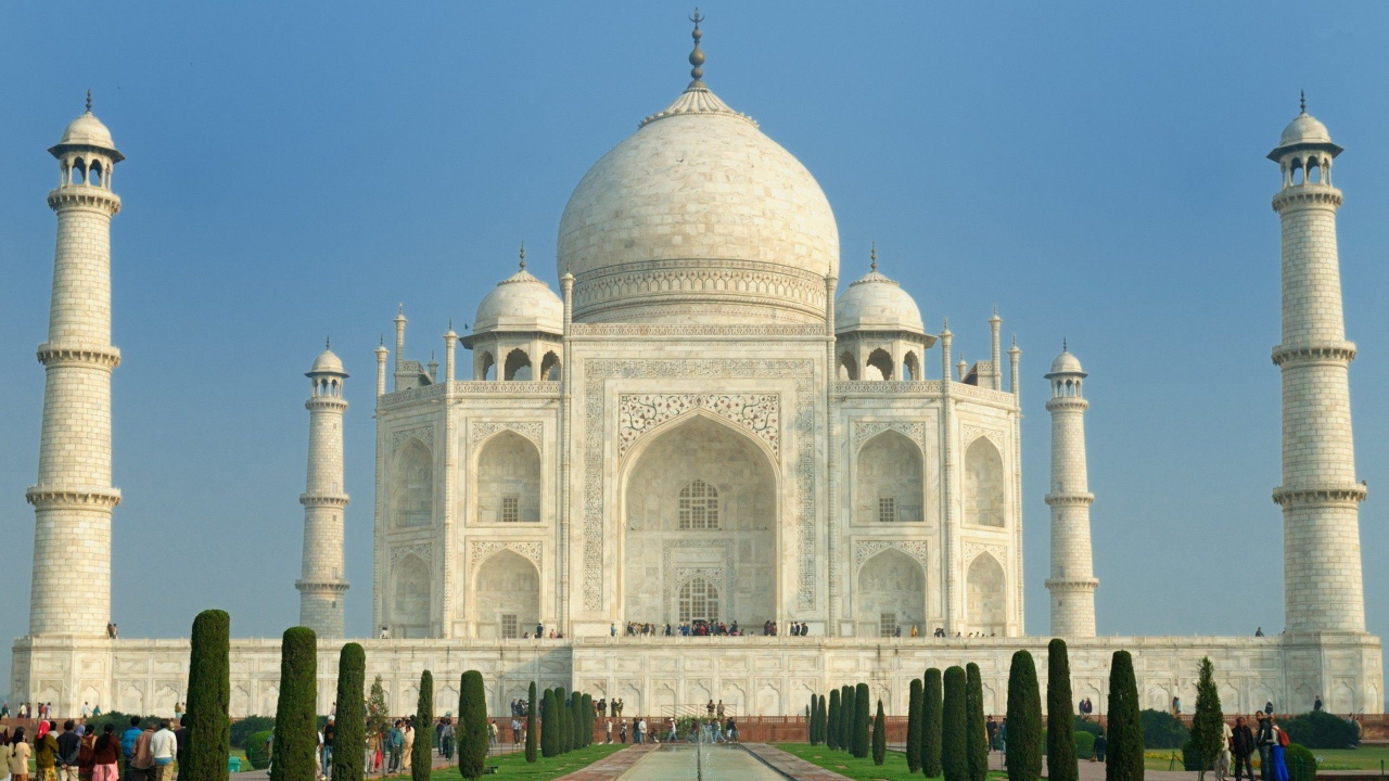 Обои Тадж-Махал, памятник, мавзолей, ориентир, историческое место в разрешении 1280x720