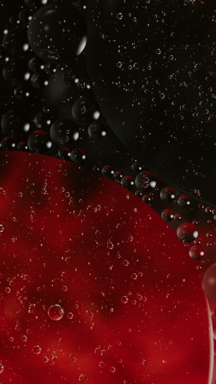 Обои красный цвет, вода, космос, падение, космическое пространство в разрешении 720x1280