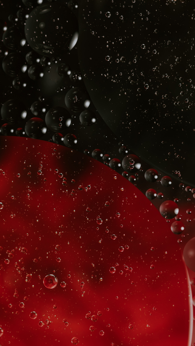 Обои красный цвет, вода, космос, падение, космическое пространство в разрешении 750x1334