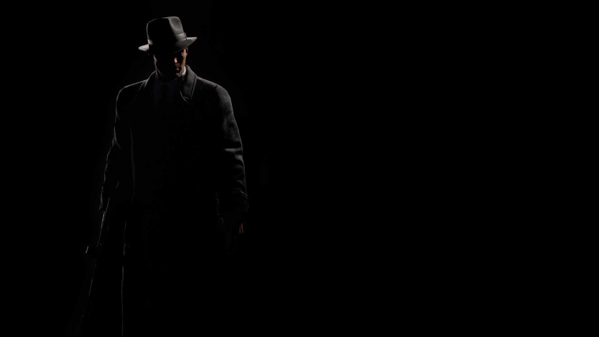 Обои темнота, свет, фетровая, пальто, сюртук в разрешении 1920x1080