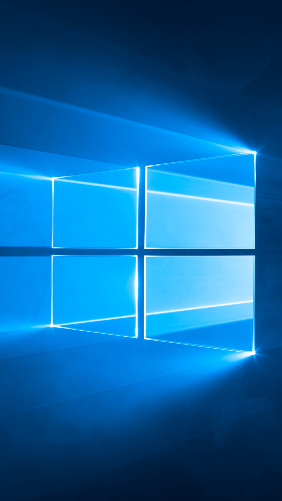 Обои windows 10, microsoft windows, синий, свет, освещение в разрешении 1080x1920