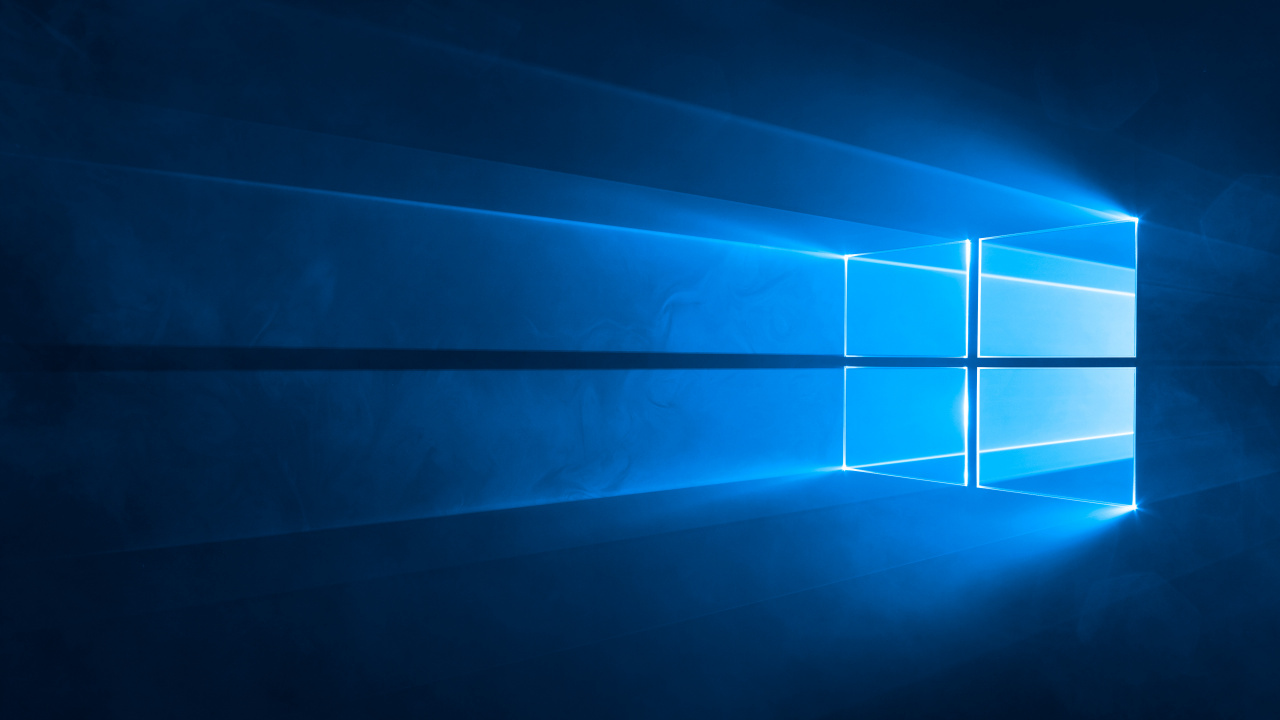 Обои windows 10, microsoft windows, синий, свет, освещение в разрешении 1280x720