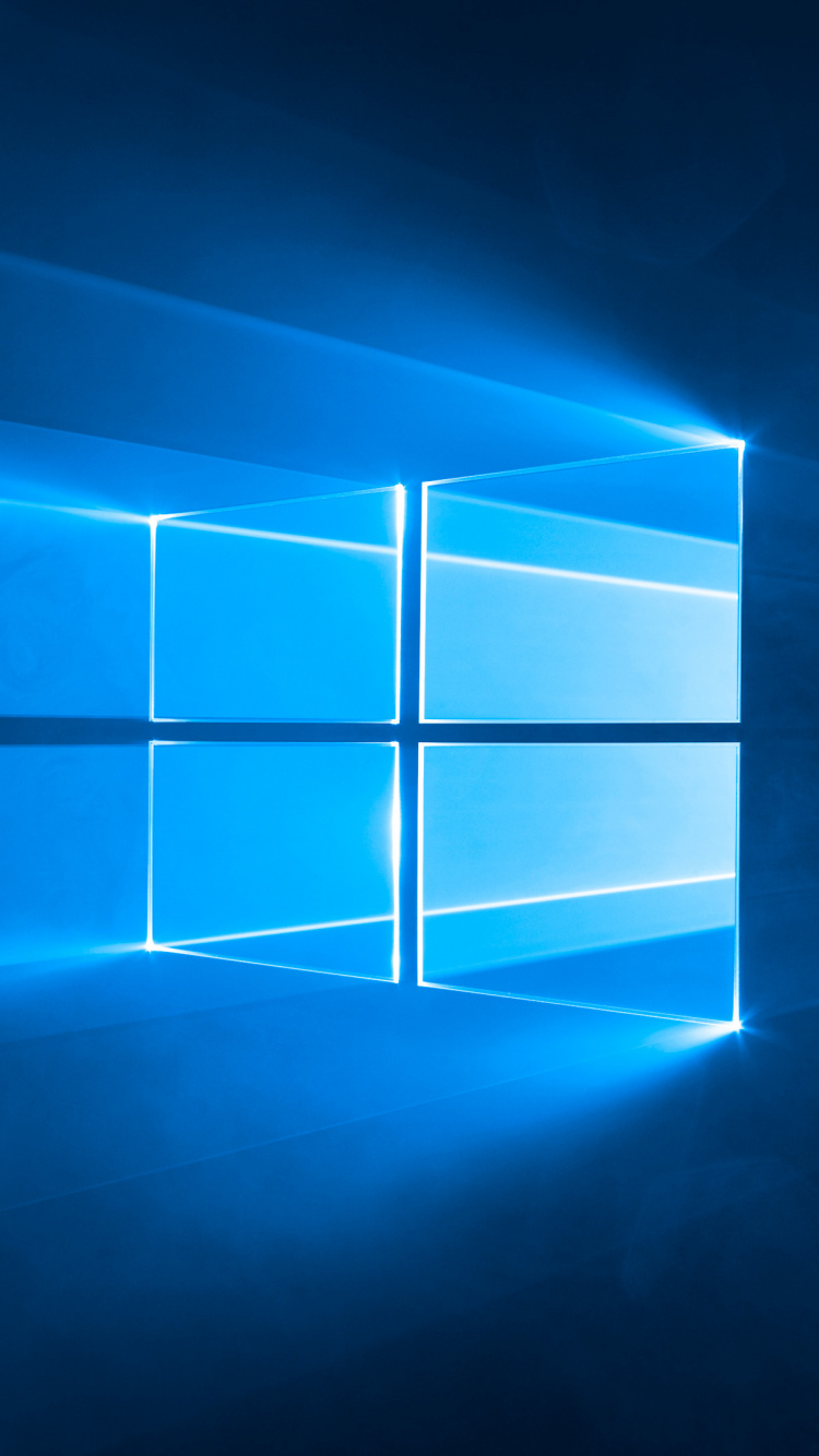 Обои windows 10, microsoft windows, синий, свет, освещение в разрешении 750x1334