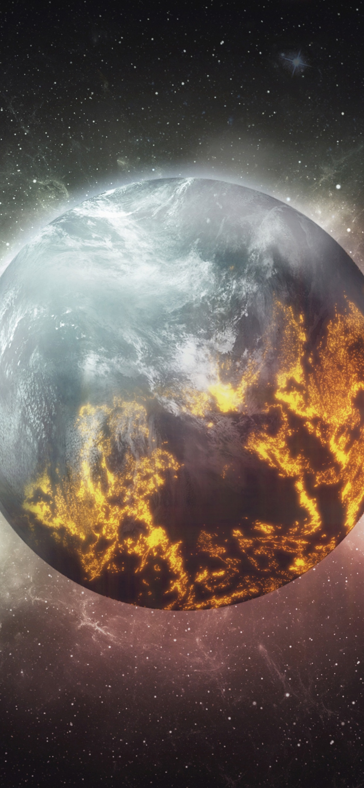 Обои земля, темнота, Астрономия, Вселенная, космос в разрешении 1242x2688