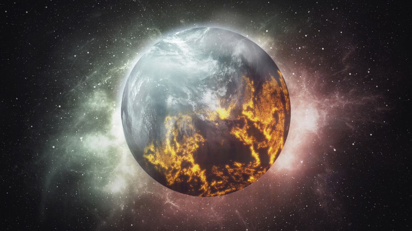 Обои земля, темнота, Астрономия, Вселенная, космос в разрешении 1366x768