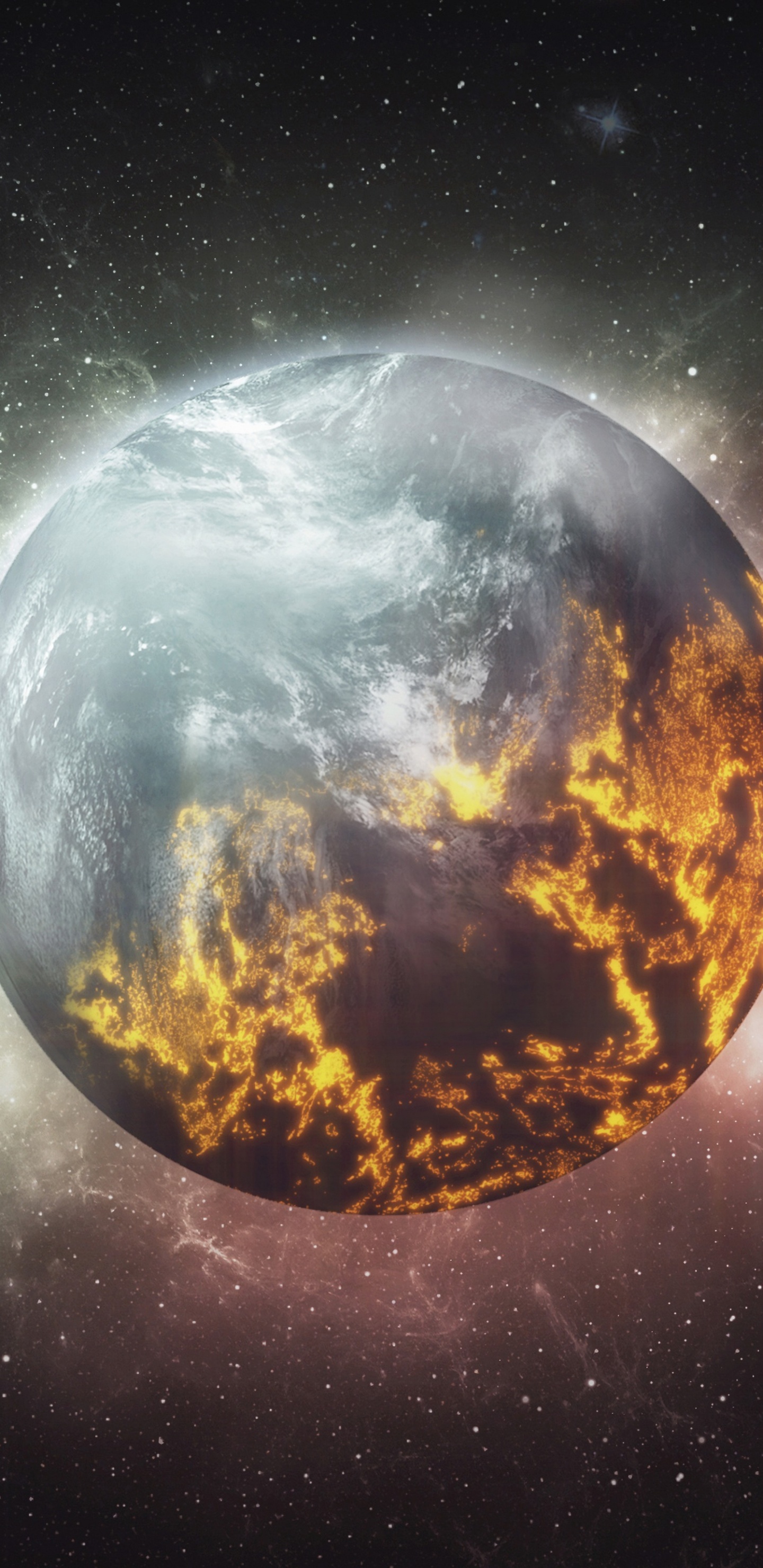 Обои земля, темнота, Астрономия, Вселенная, космос в разрешении 1440x2960