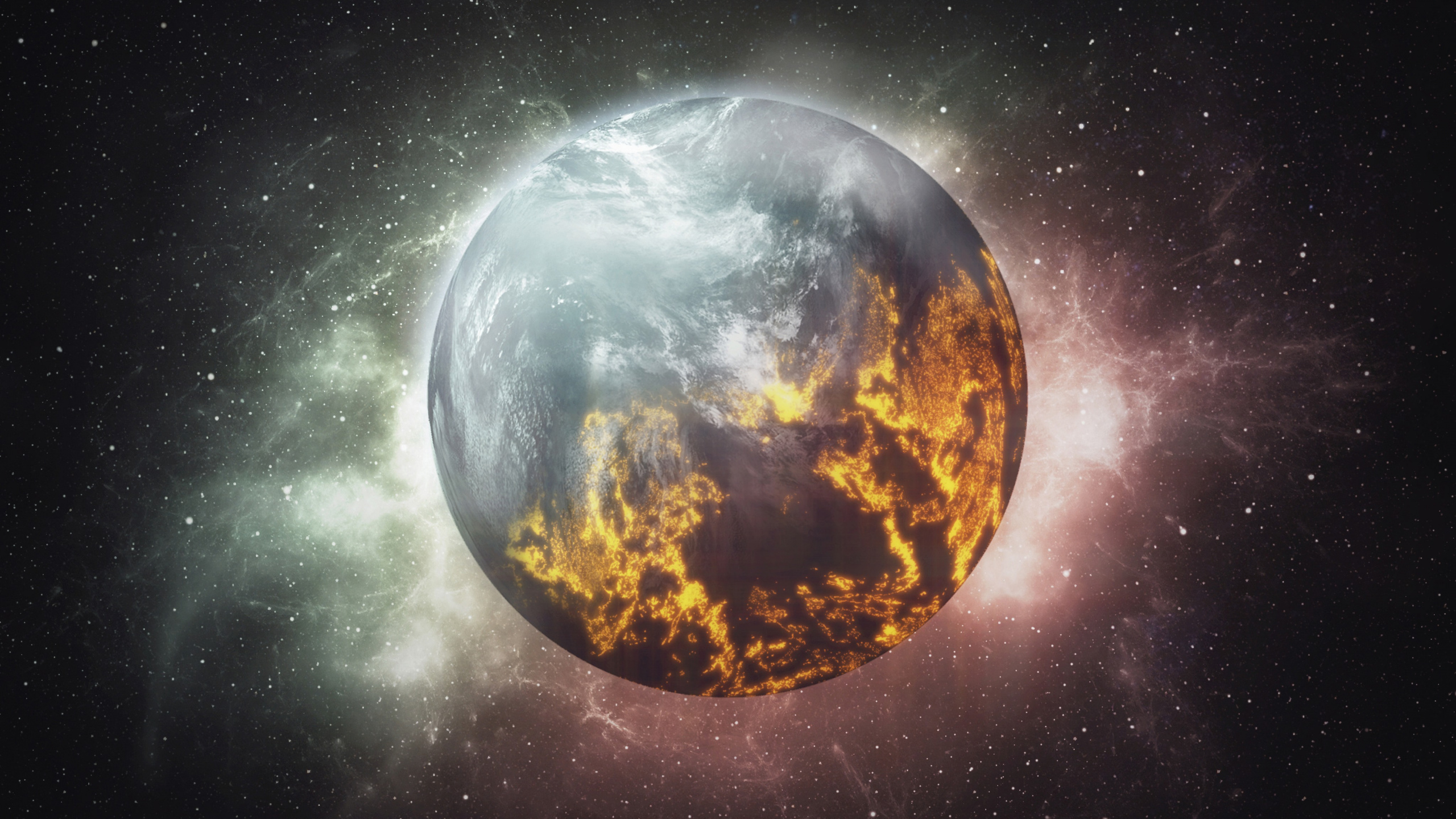 Обои земля, темнота, Астрономия, Вселенная, космос в разрешении 2560x1440