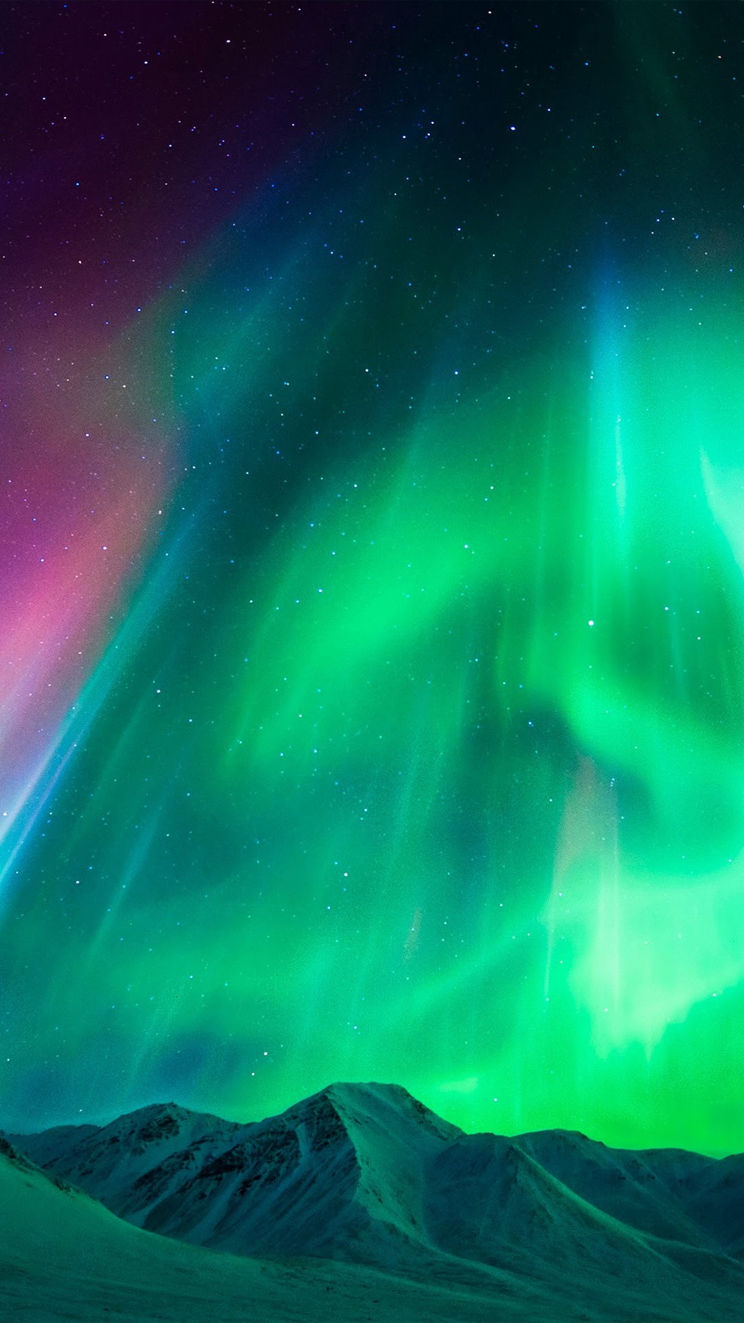 Обои ZTE, ZTE Axon M, Аврора, зеленый, природный ландшафт в разрешении 1080x1920