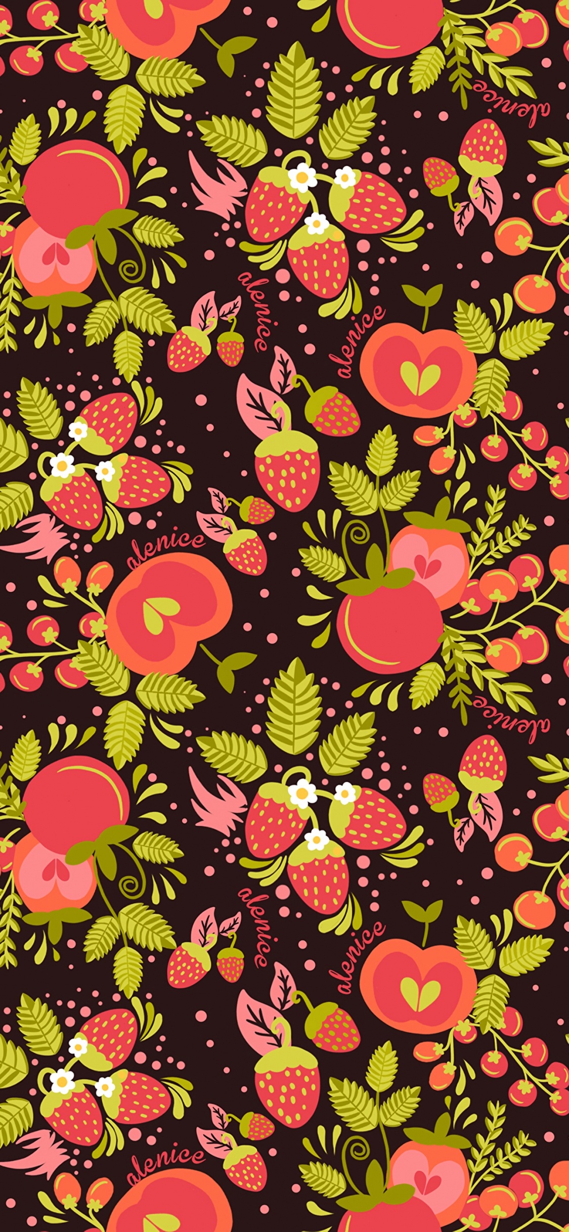 Обои узор, дизайн, розовый, цветок, растение в разрешении 1125x2436