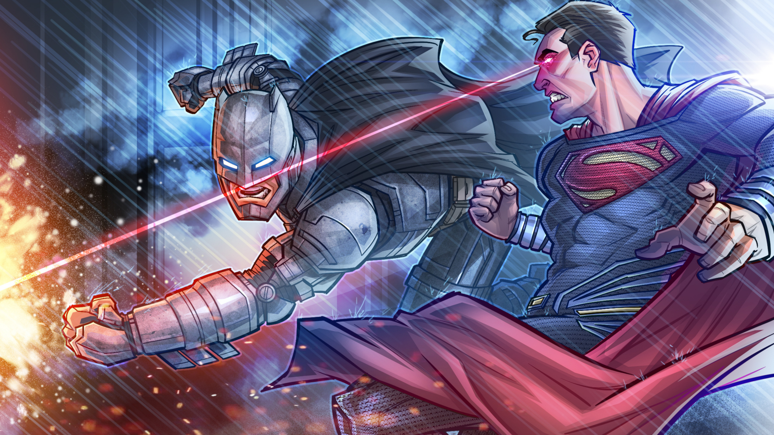 Обои Супермен, Бэтмен, комиксы, комиксы dc, супергерой в разрешении 2560x1440