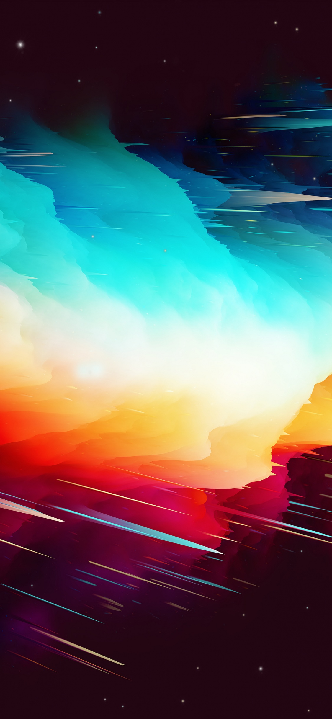 Обои иллюстрация, живопись, Аврора, атмосфера, графический дизайн в разрешении 1125x2436