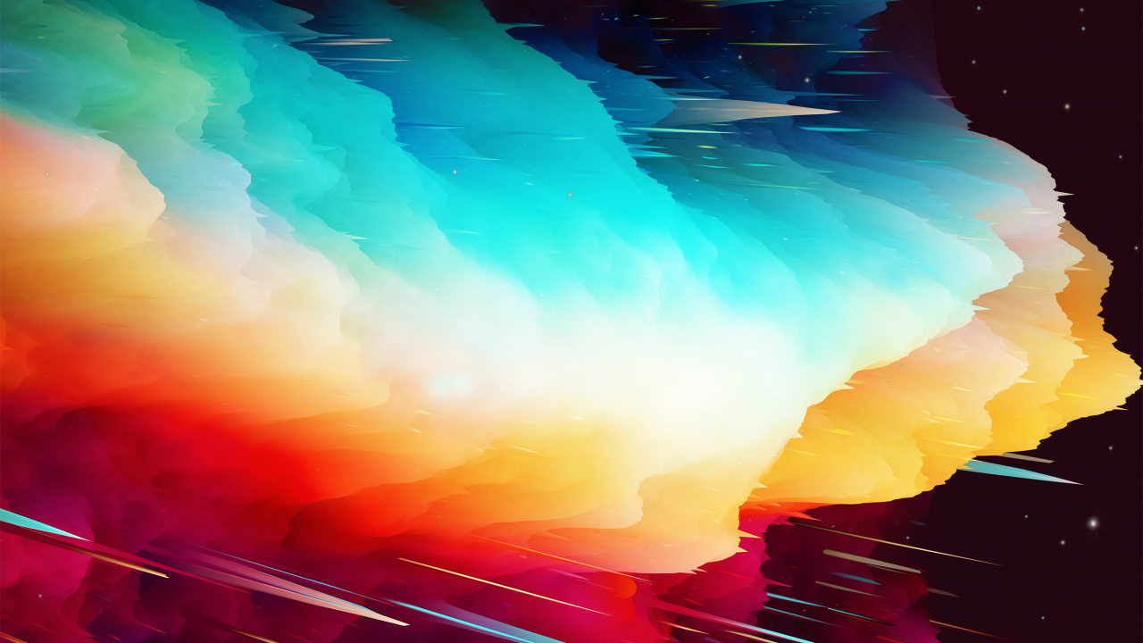 Обои иллюстрация, живопись, Аврора, атмосфера, графический дизайн в разрешении 1280x720