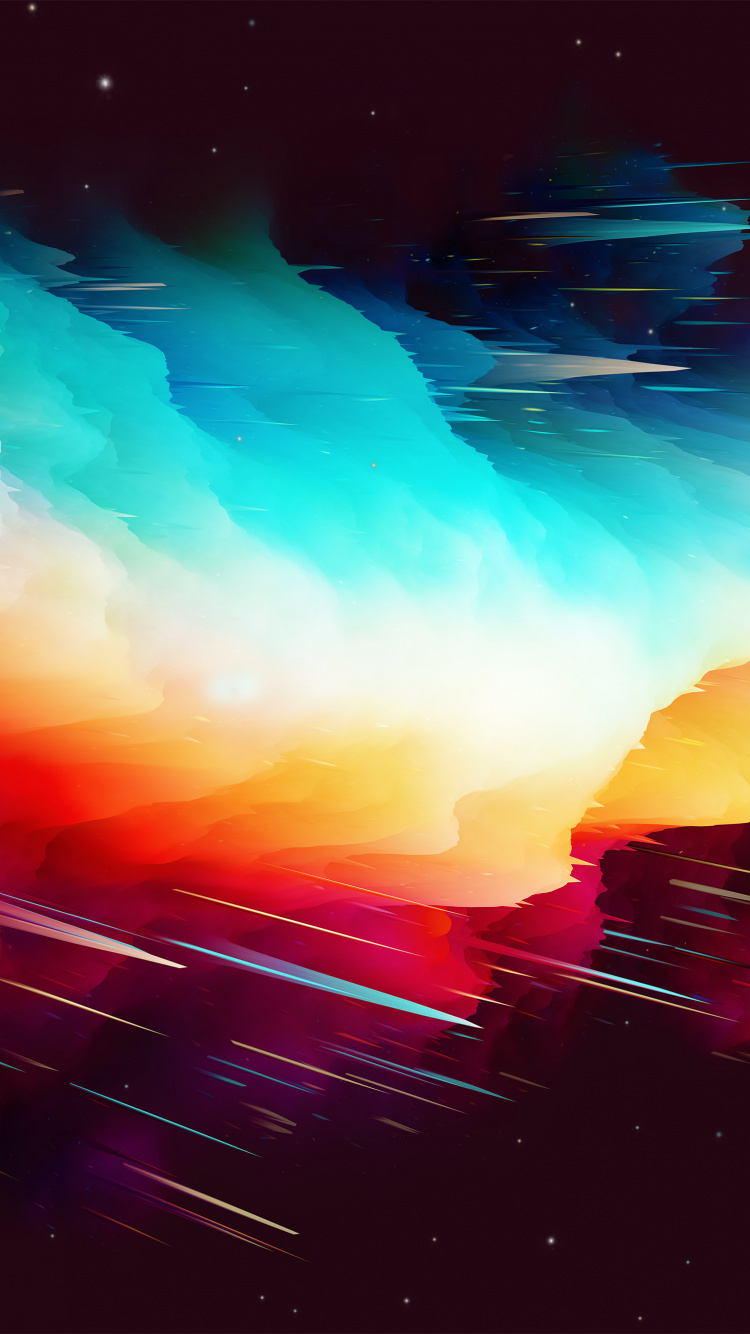 Обои иллюстрация, живопись, Аврора, атмосфера, графический дизайн в разрешении 750x1334