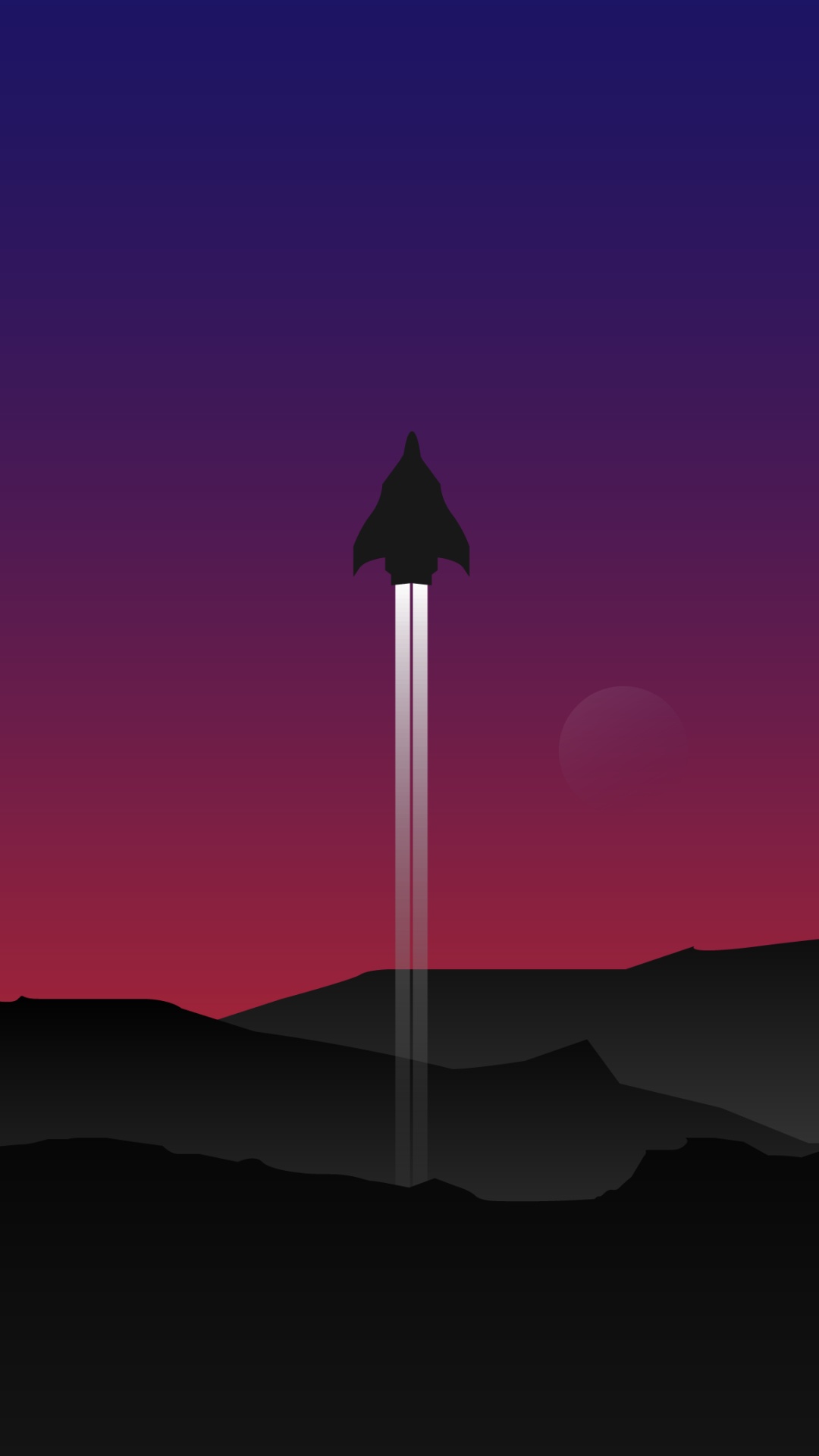 Обои космос, ракета, космический полет, атмосфера, красный цвет в разрешении 1080x1920