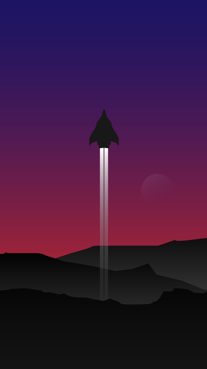 Обои космос, ракета, космический полет, атмосфера, красный цвет в разрешении 720x1280