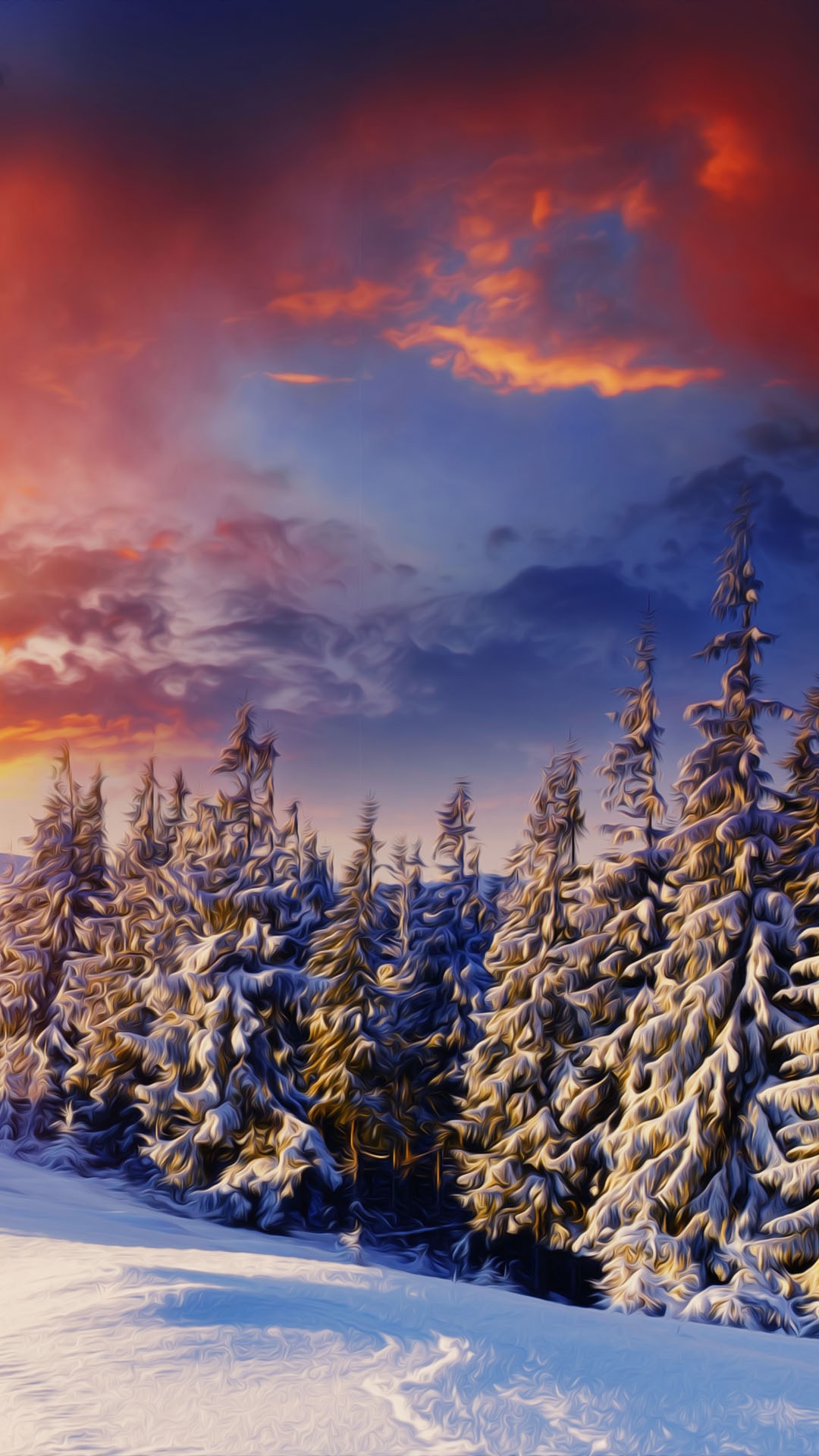 Обои снег, зима, облако, замораживание, гора в разрешении 1080x1920