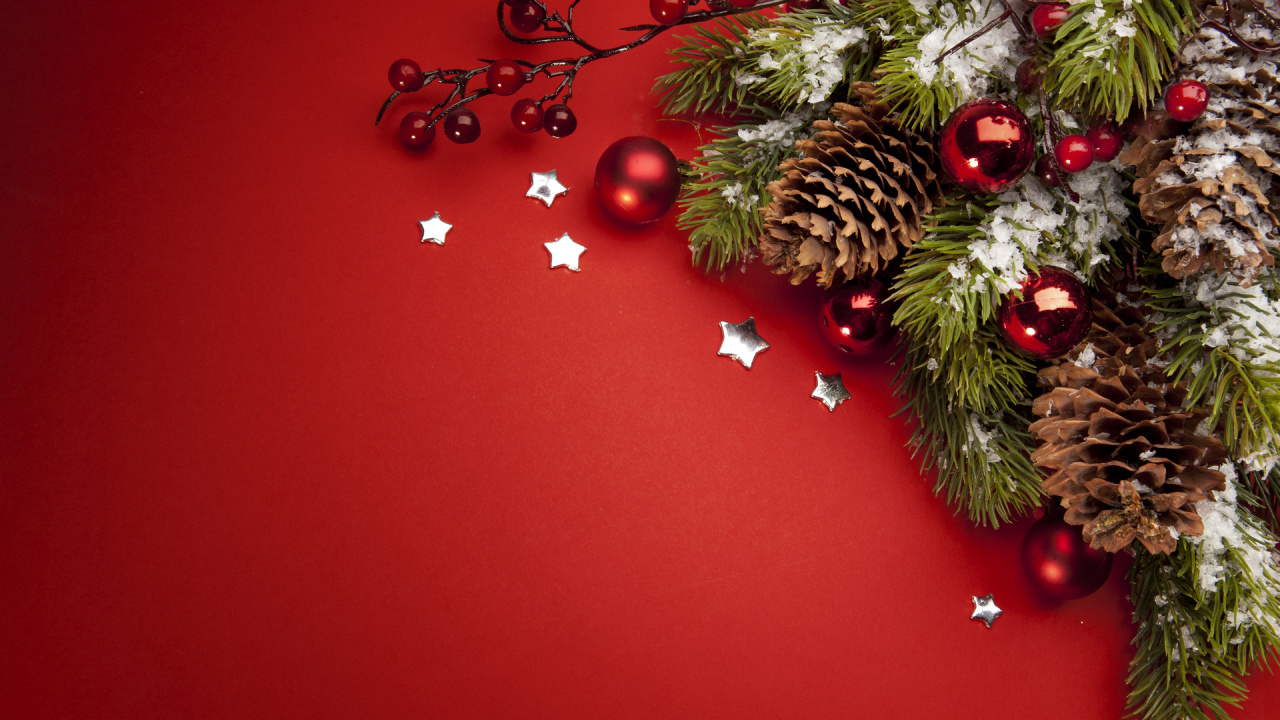 Обои Новый год, Рождественский день, рождественский орнамент, Рождественские украшения, Рождество в разрешении 1280x720