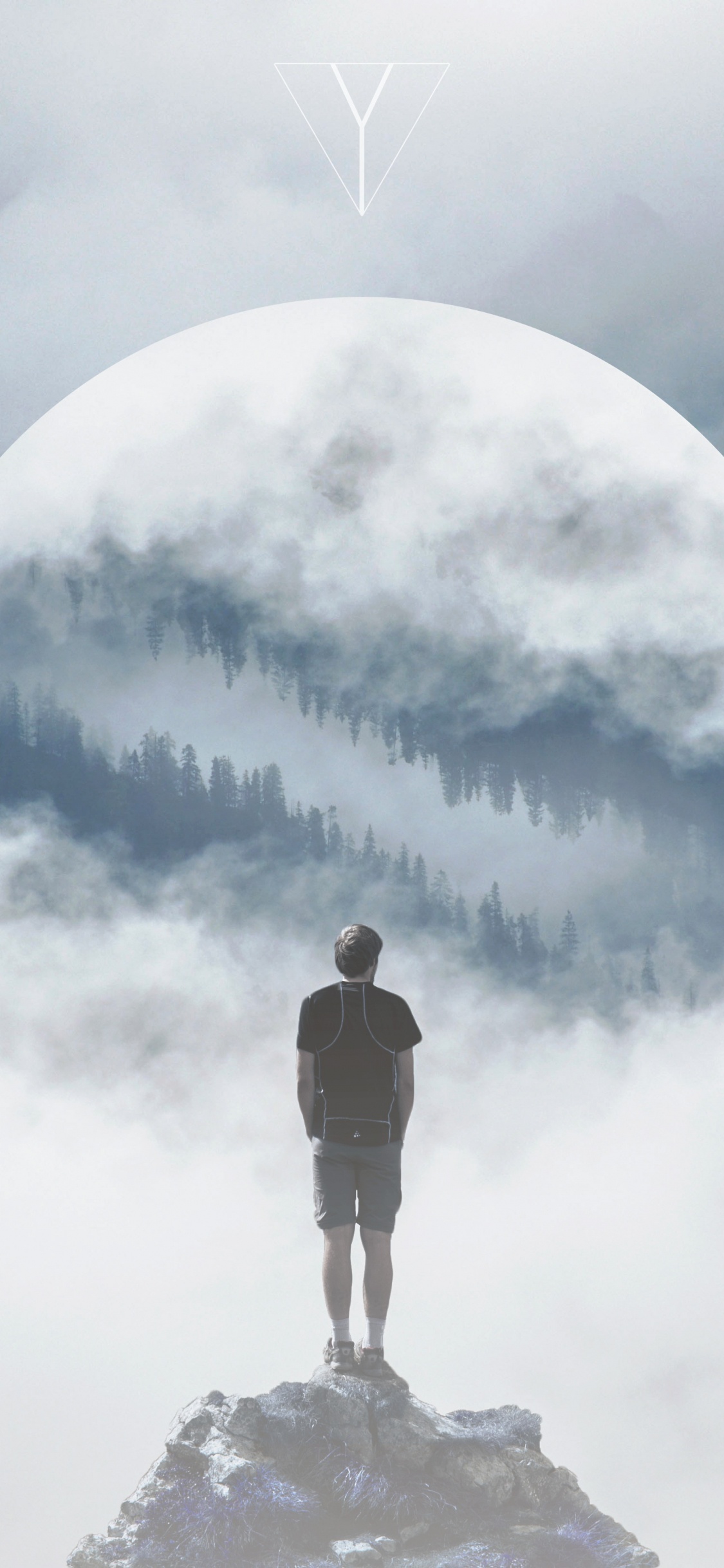 Обои облако, атмосфера, скульптура, арт, мир в разрешении 1125x2436