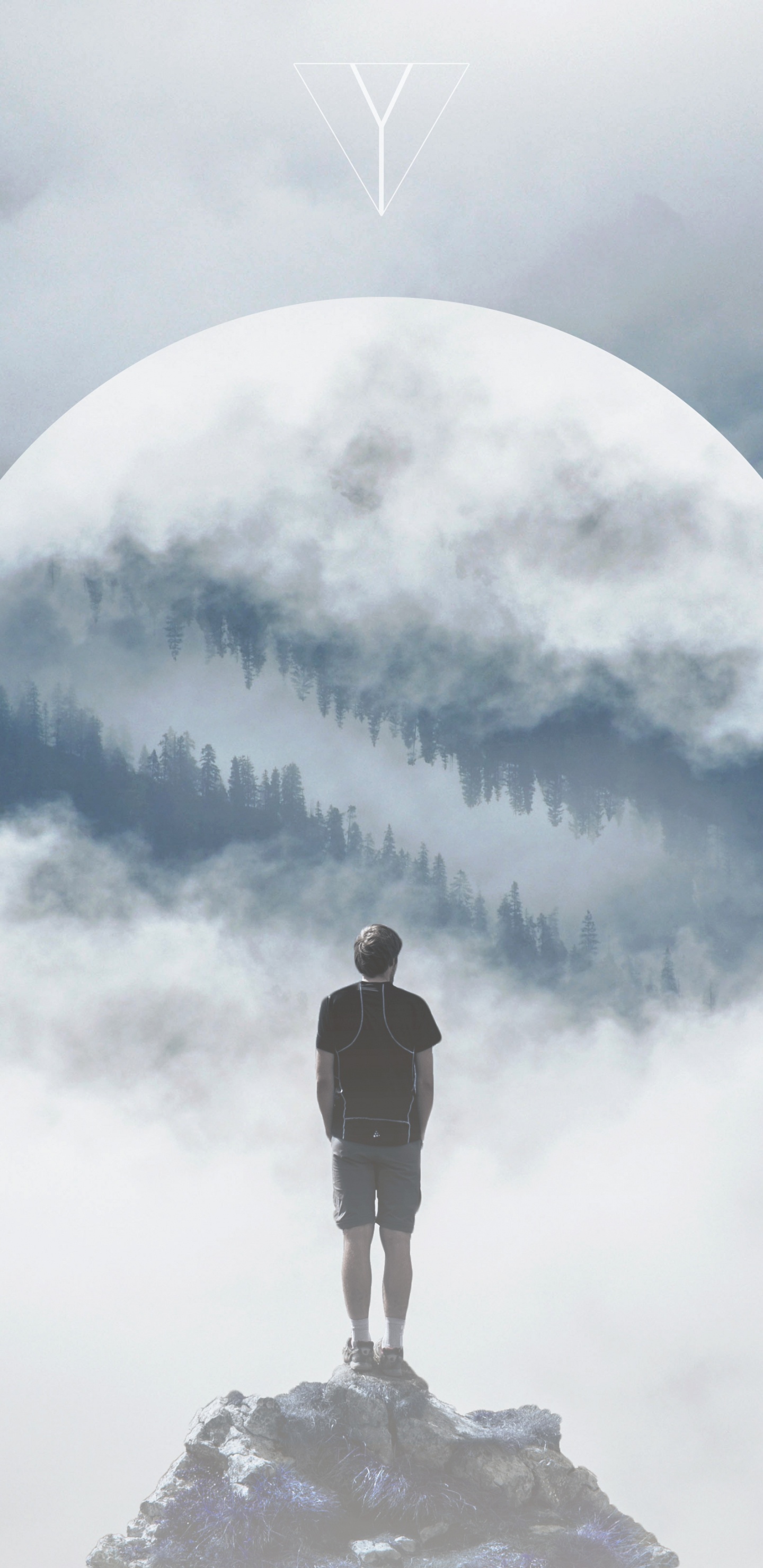 Обои облако, атмосфера, скульптура, арт, мир в разрешении 1440x2960