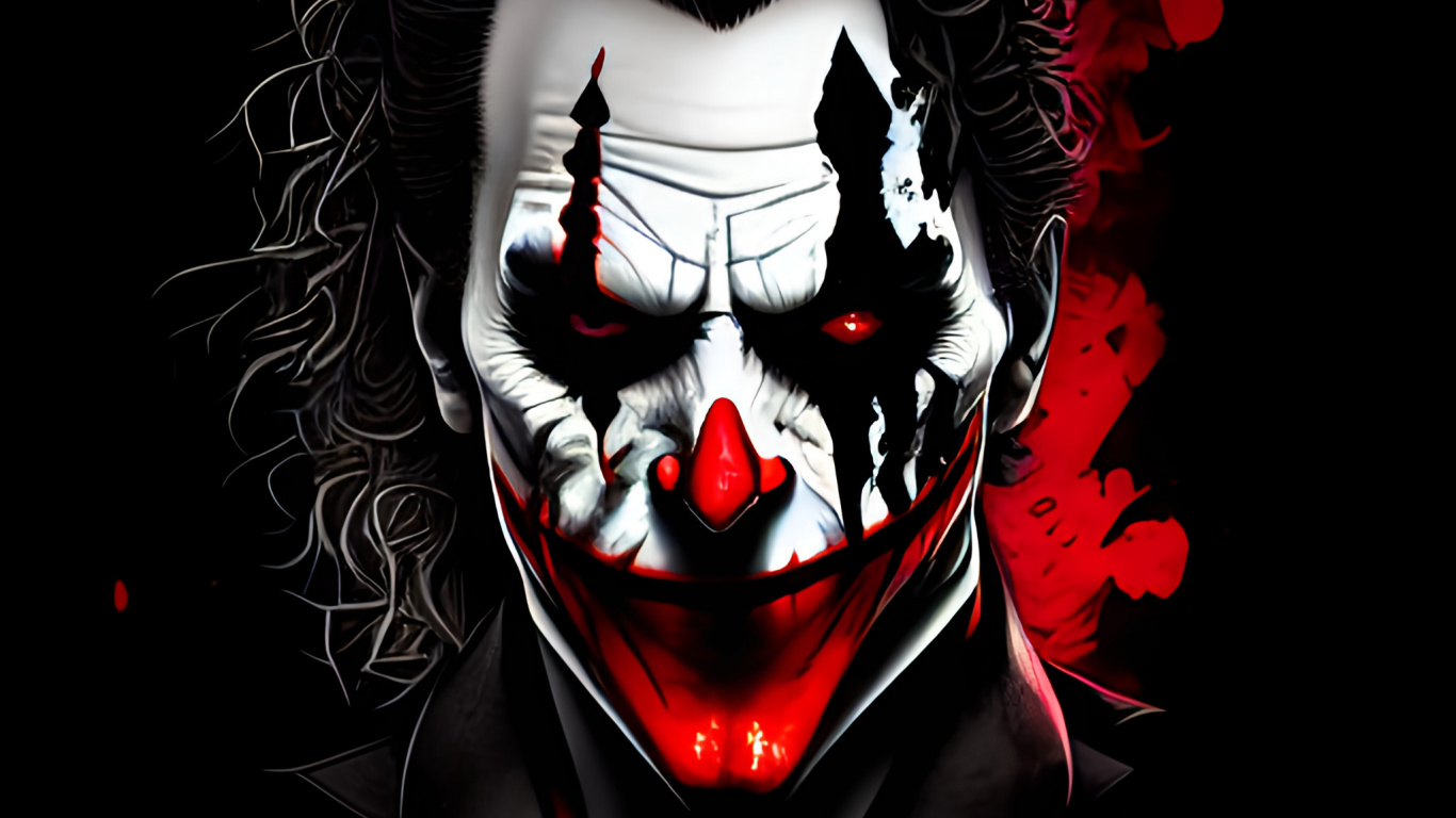 Обои Джокер, ужас, биология, рукав, арт в разрешении 1366x768