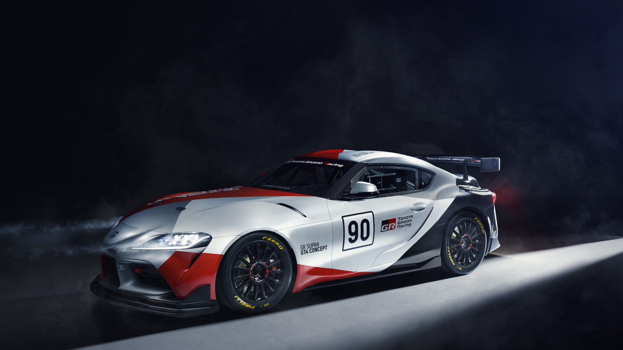 Обои Toyota Supra, toyota, авто, 2019 Женевском Автосалоне, автогонки в разрешении 1280x720