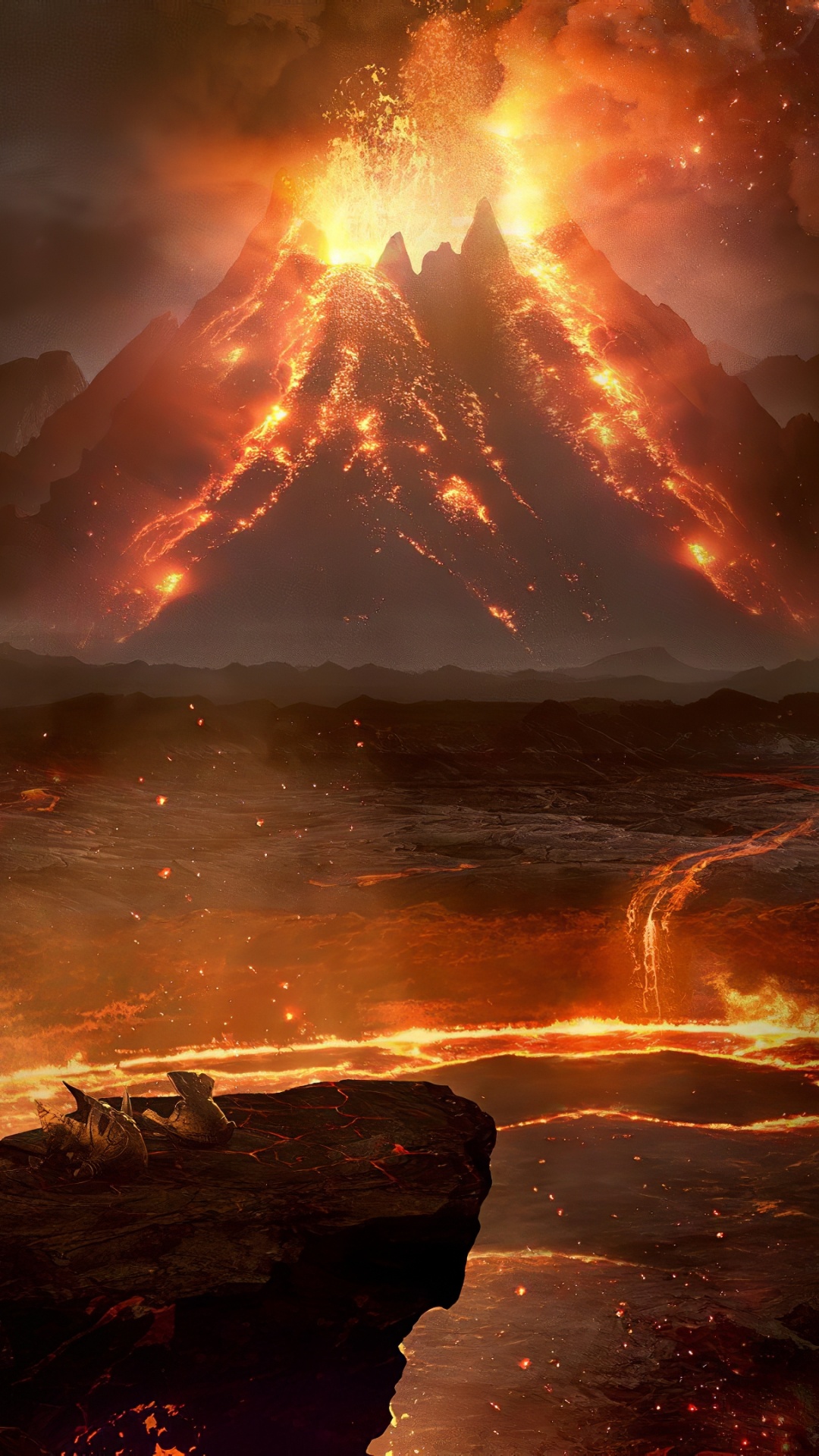 Обои честь царствующего Инферно, for honor, ubisoft, xbox one, пламя в разрешении 1080x1920