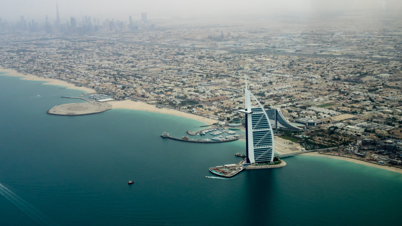 Обои Бурдж Халифа, гидроресурсы, вода, море, прибрежные и океанические рельефы в разрешении 1280x720