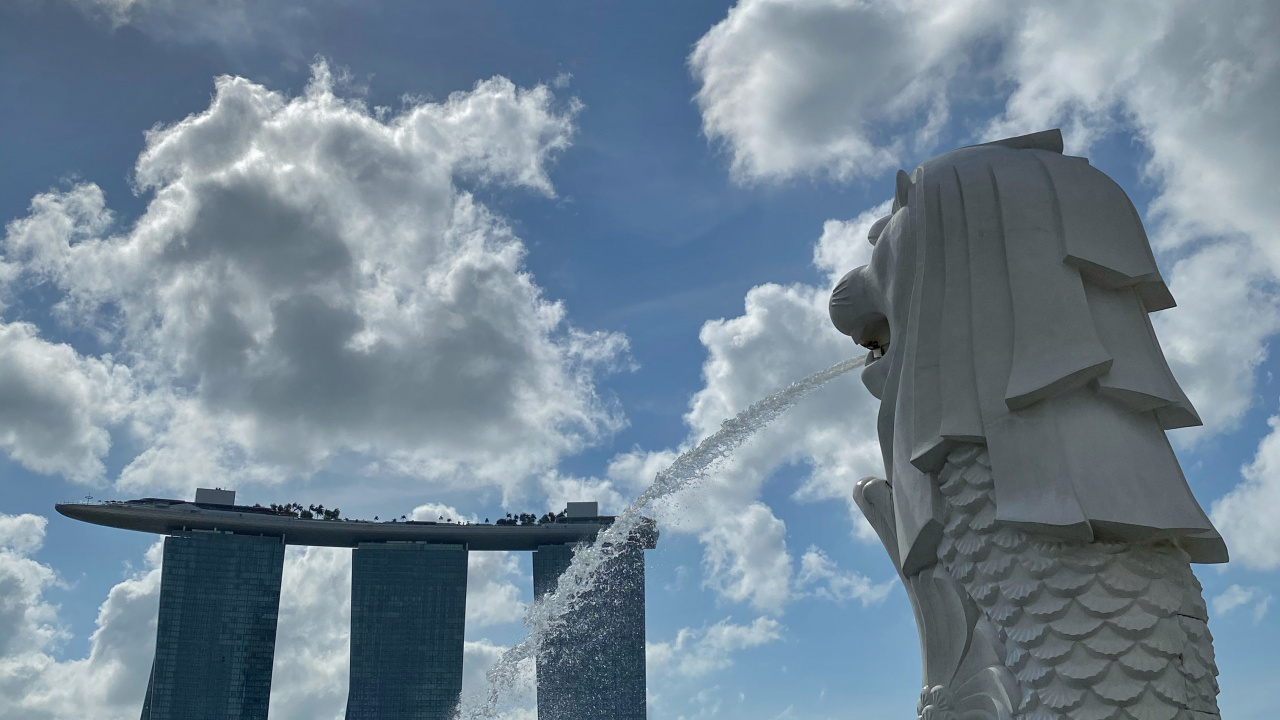 Обои Сингапур, Singapore Flyer, Марина Бэй Сэндс Сингапур, достопримечательность, гидроресурсы в разрешении 1280x720
