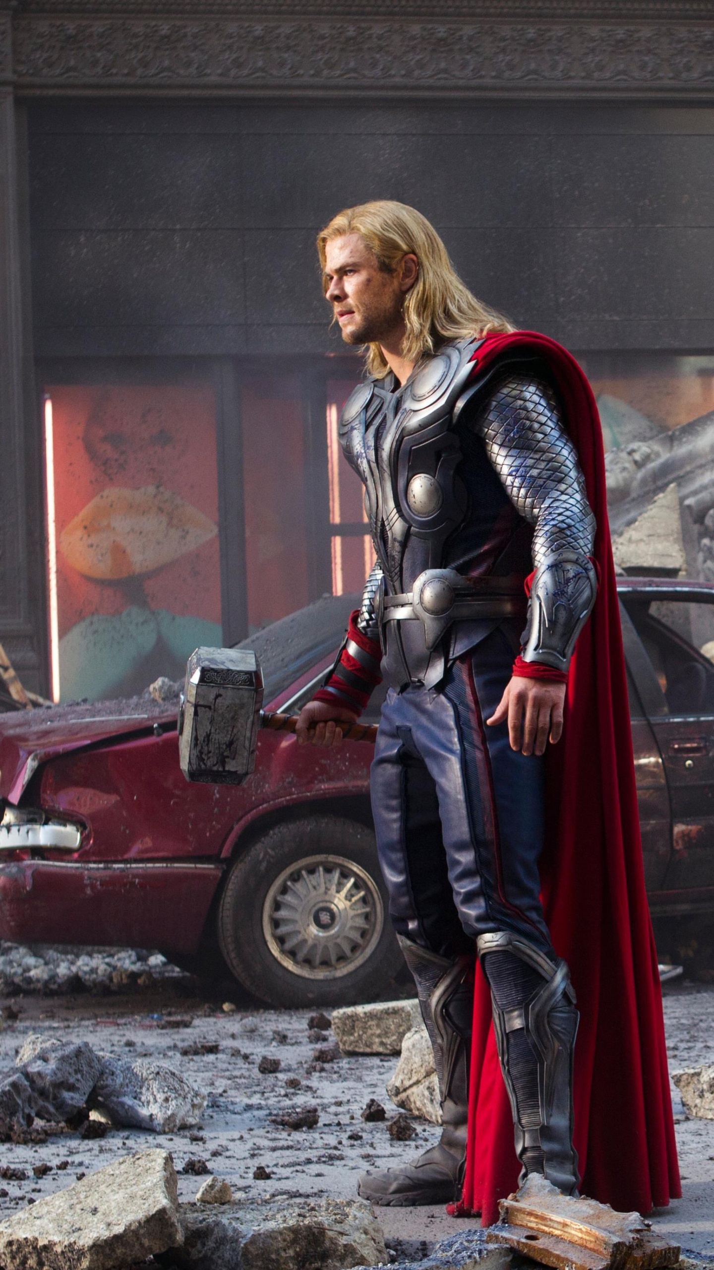 Обои Капитан Америка, ТОР, мститель, авто, фильм в разрешении 1440x2560