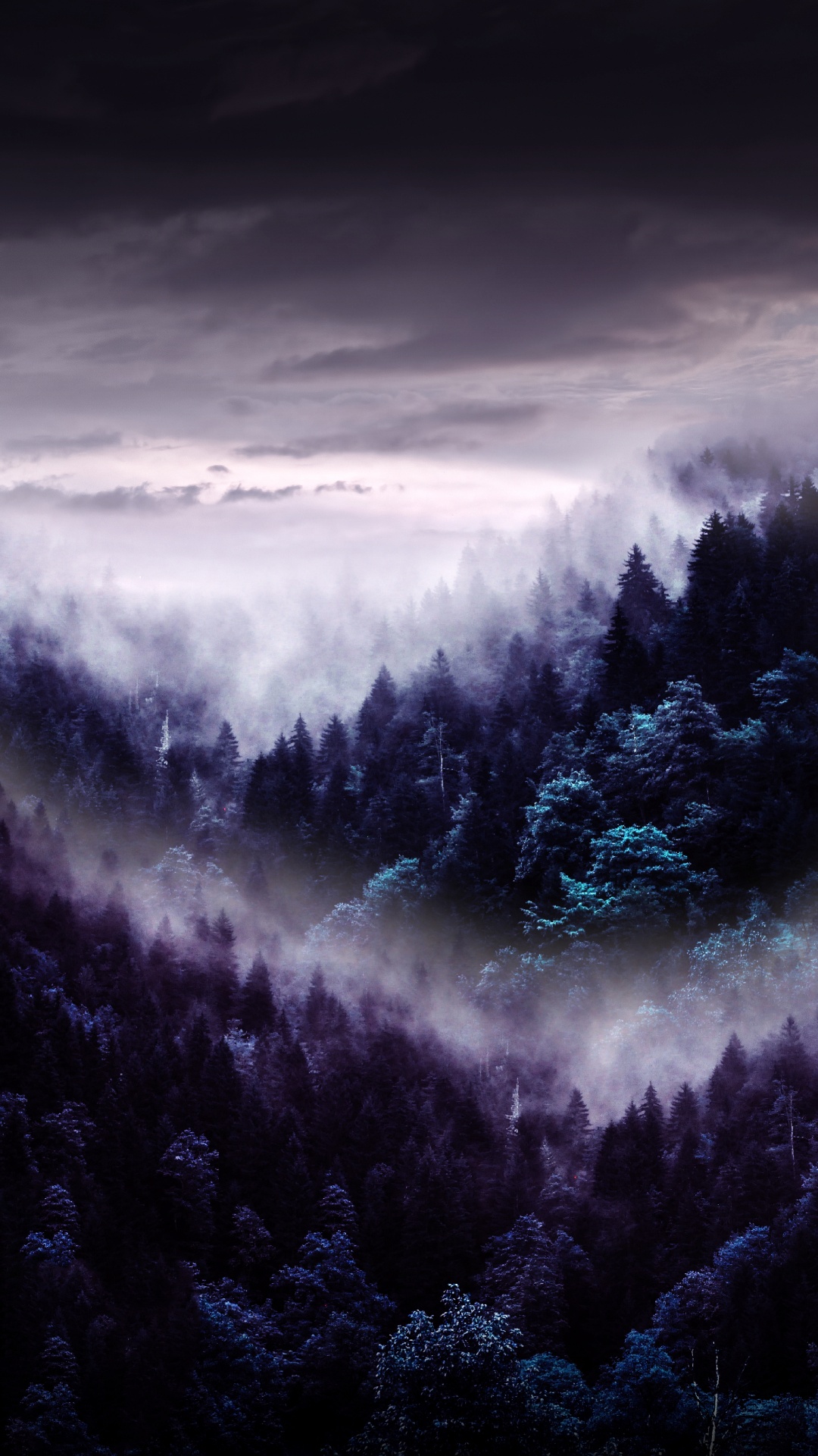 Обои атмосфера, облако, природный ландшафт, дерево, гора в разрешении 1080x1920