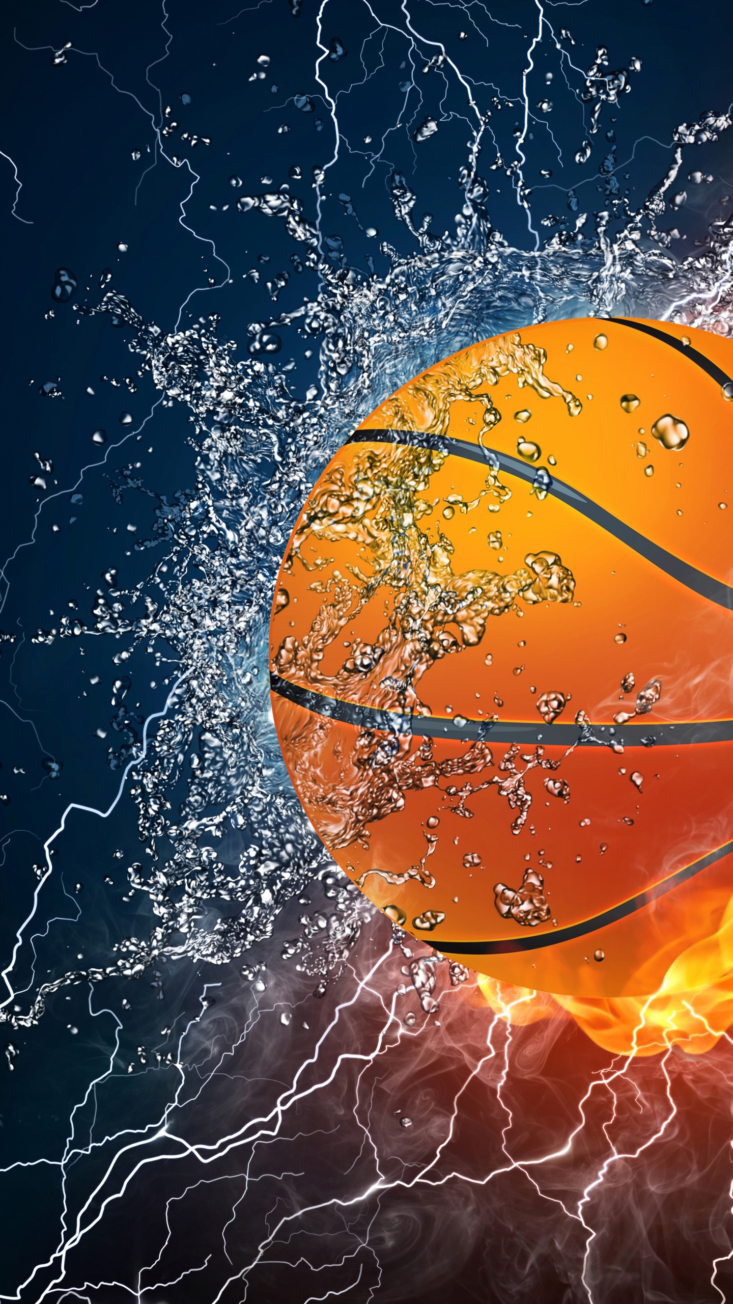 Обои Баскетбол, мяч, тепло, атмосфера, Апельсин в разрешении 1440x2560