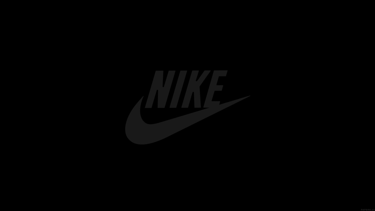Обои nike, Свуш, черный, текст, лого в разрешении 1280x720