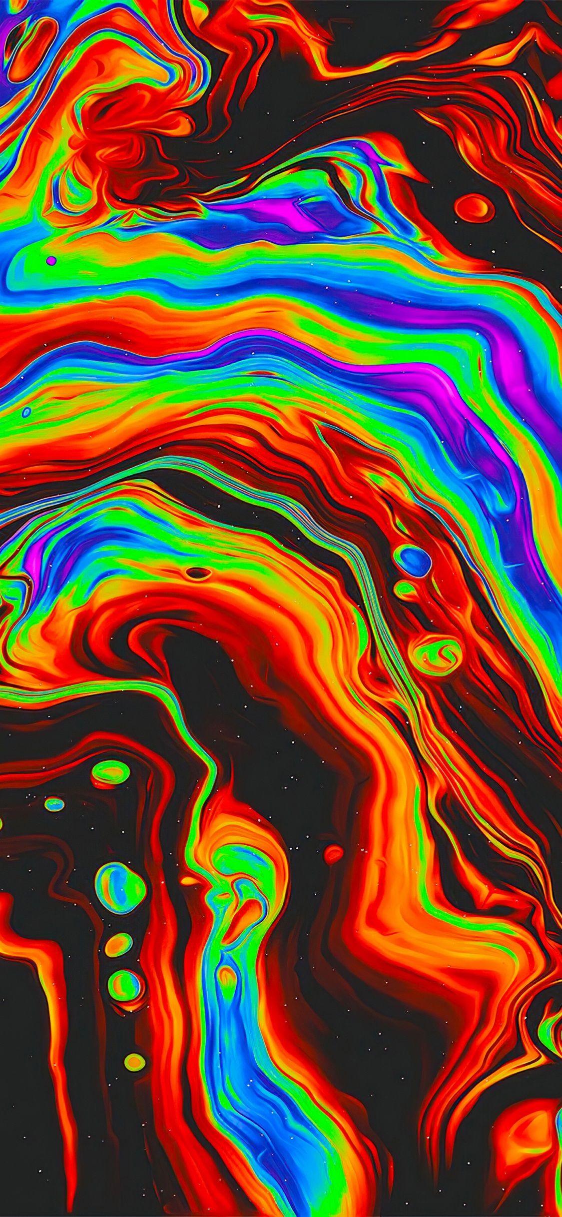 Обои психоделическое искусство, арт, акриловая краска, акварельная живопись, живопись в разрешении 1125x2436