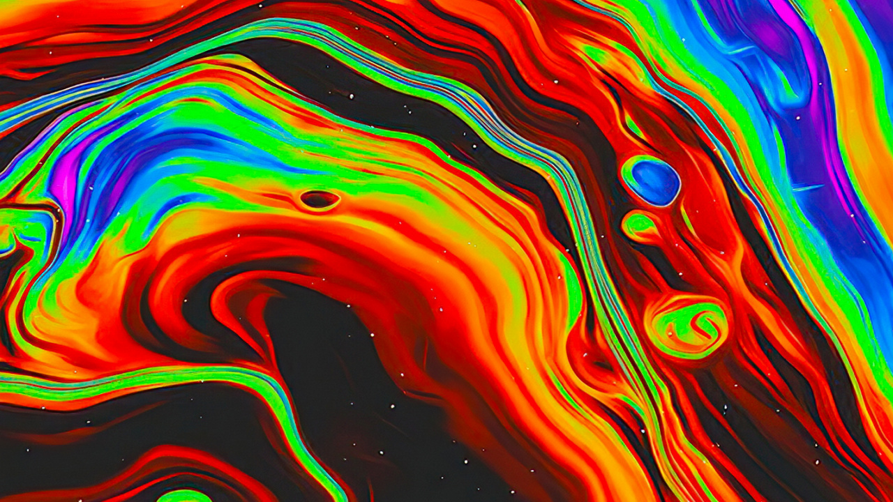 Обои психоделическое искусство, арт, акриловая краска, акварельная живопись, живопись в разрешении 1280x720
