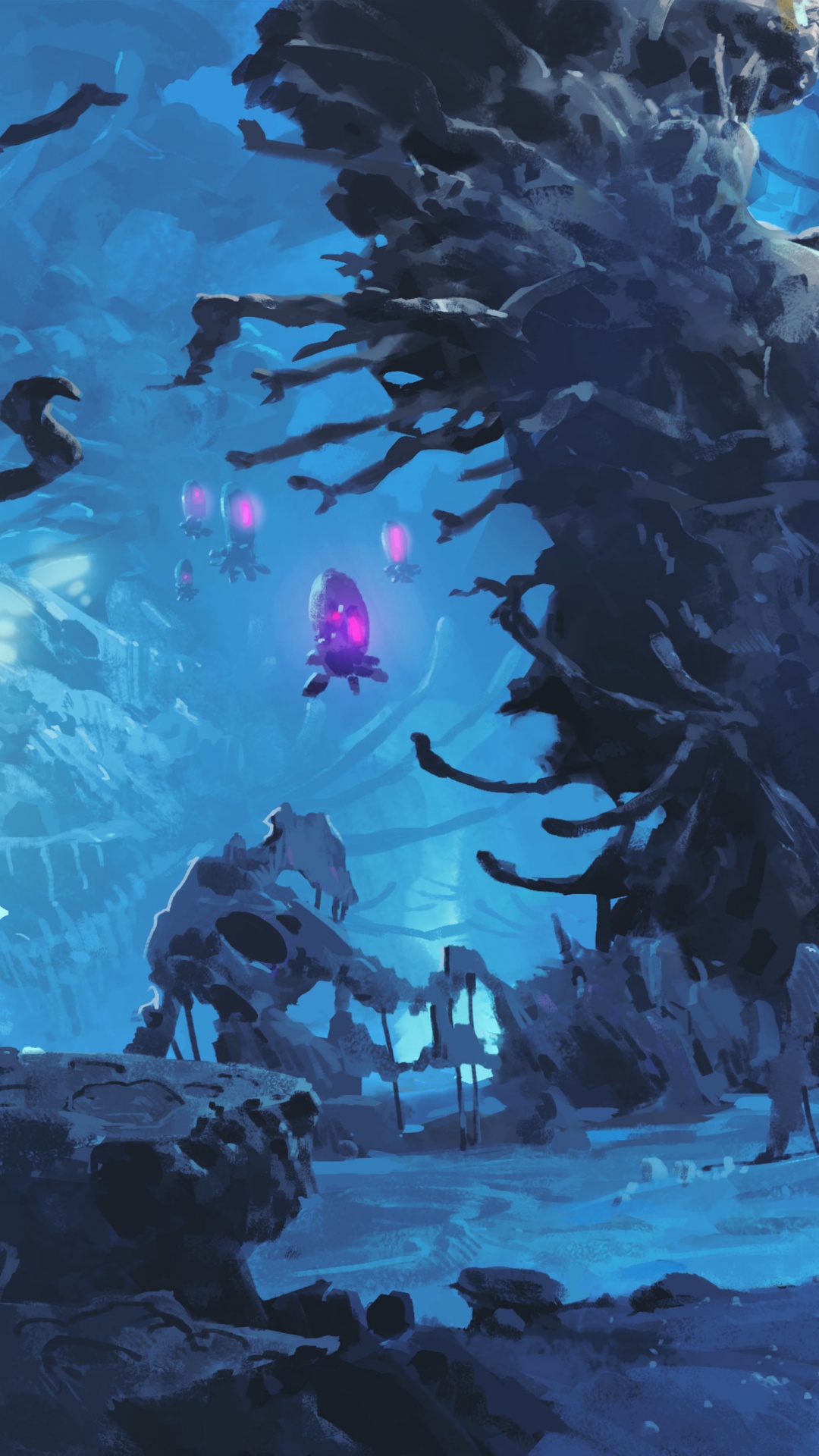 Обои подземные воды, цифровое искусство, арт, вода, мир в разрешении 1080x1920