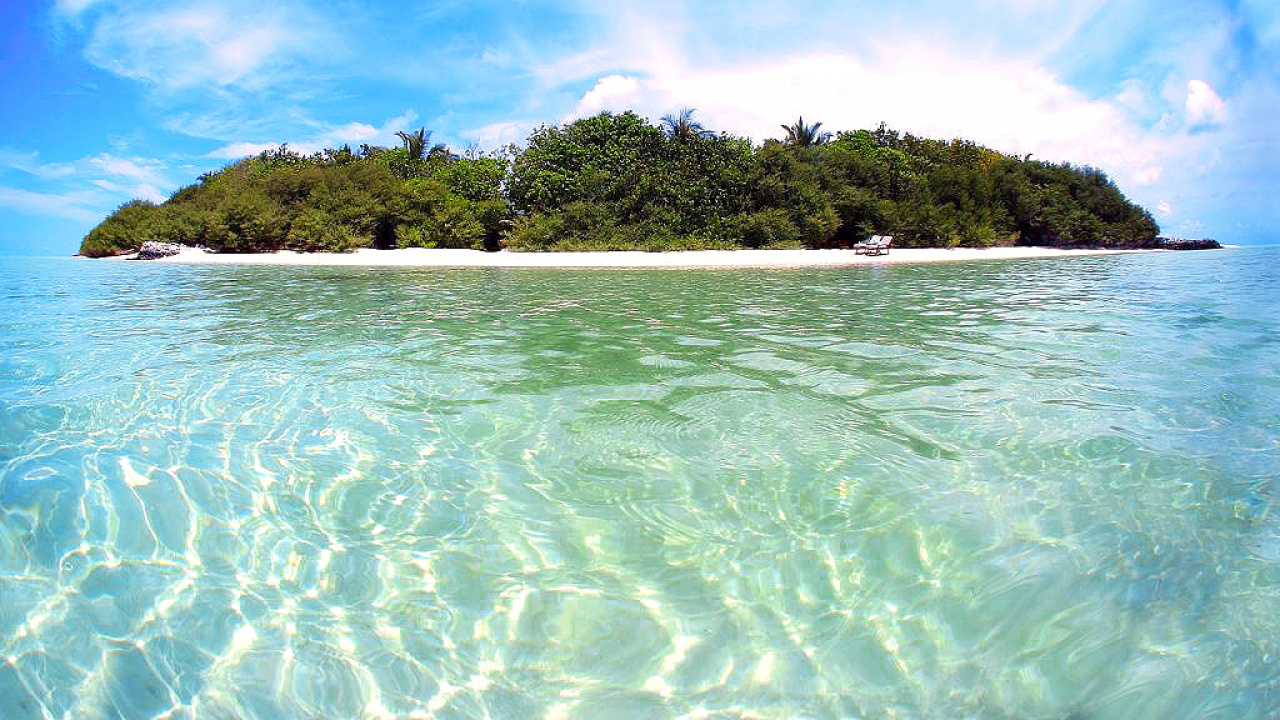 Обои Мальдивские острова, Dhigufaru, Остров, пляж, море в разрешении 1280x720