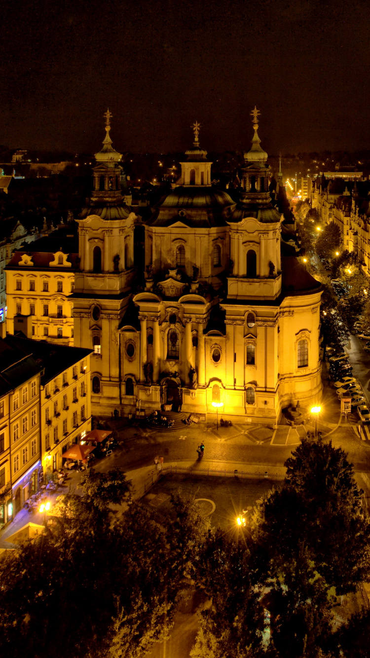 Обои ночь, город, ориентир, городок, городской район в разрешении 750x1334