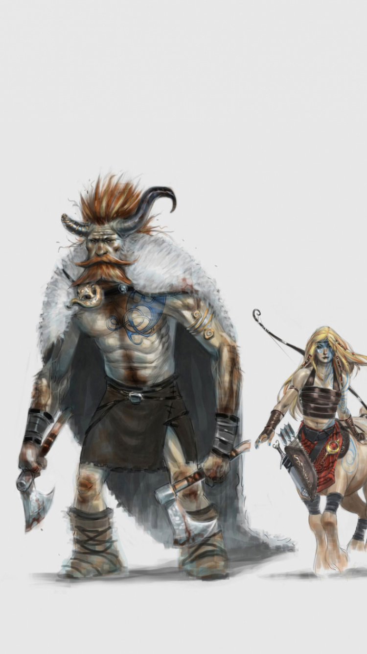 Обои фигурка, иллюстрация, концепт арт, копье, игра в разрешении 750x1334