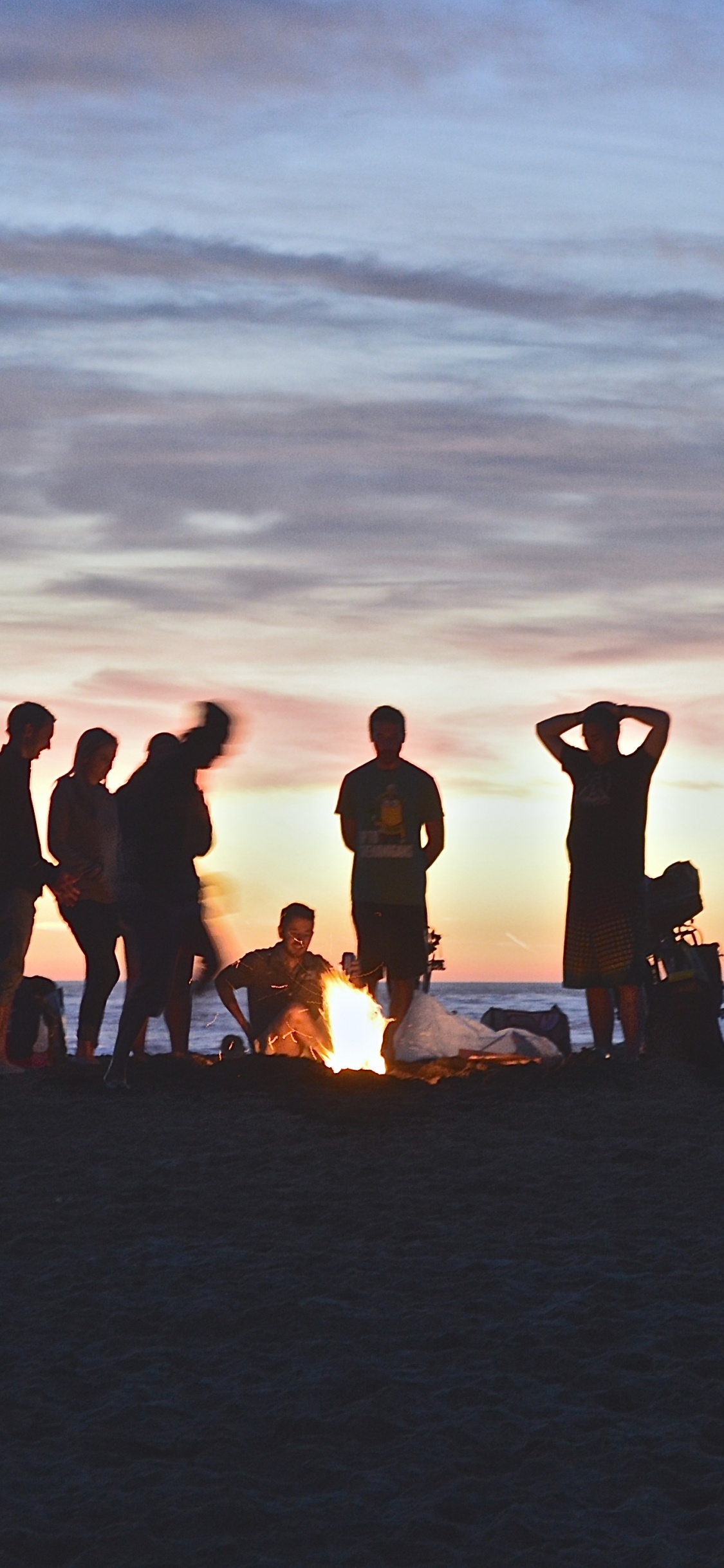 Обои пляж, море, закат, горизонт, океан в разрешении 1125x2436