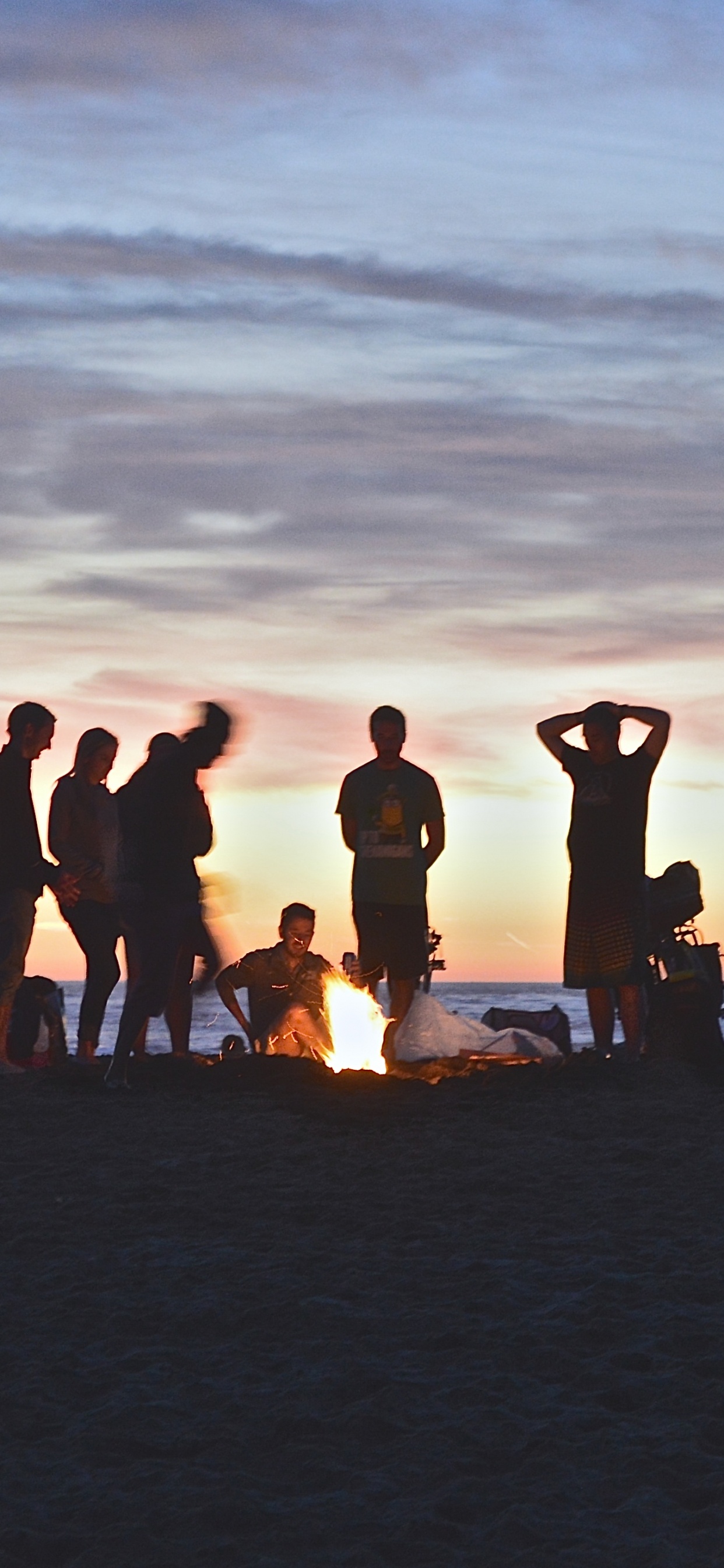 Обои пляж, море, закат, горизонт, океан в разрешении 1242x2688